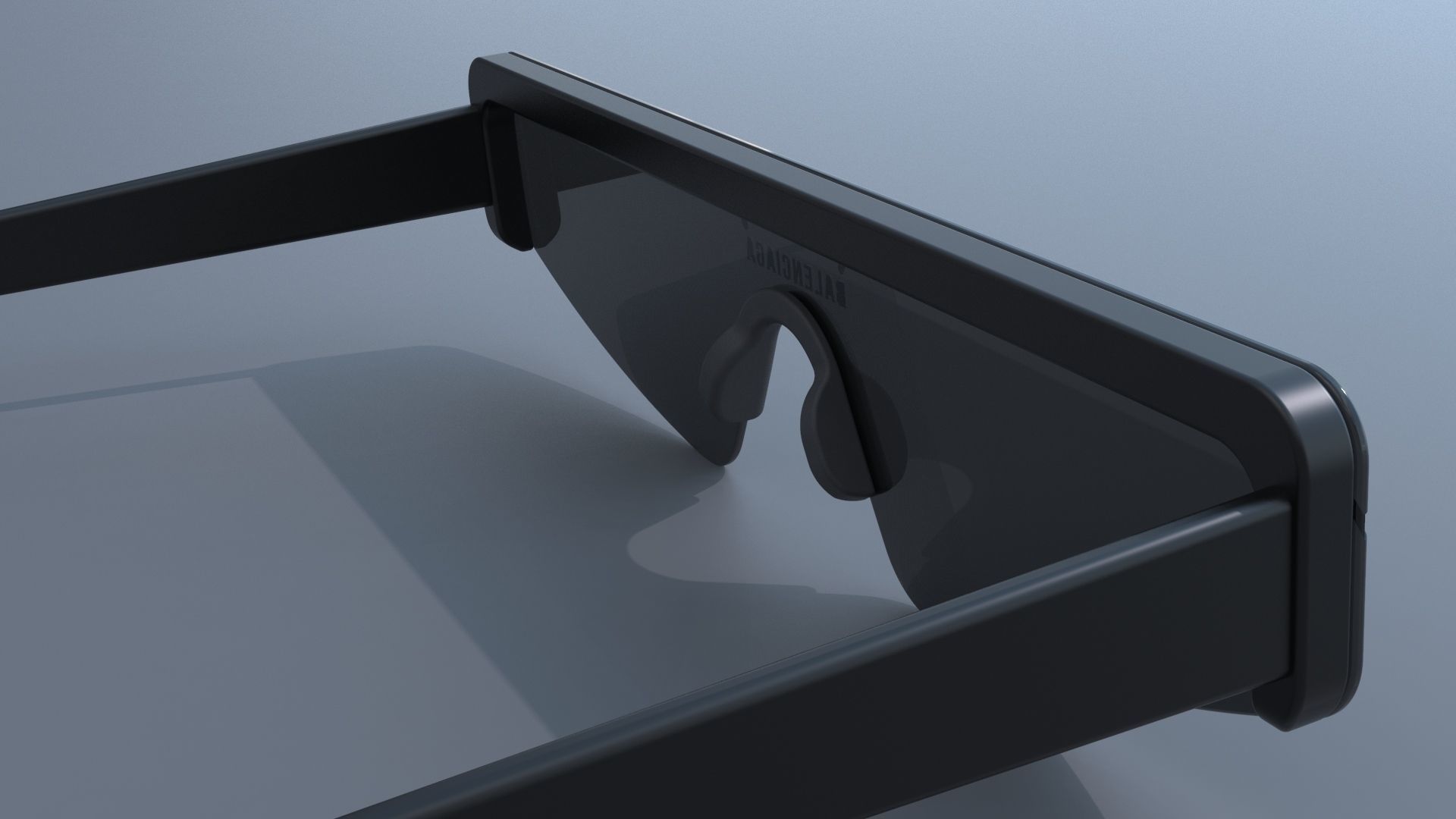 Balenciaga ski rectangle sun glasses 3D model_10