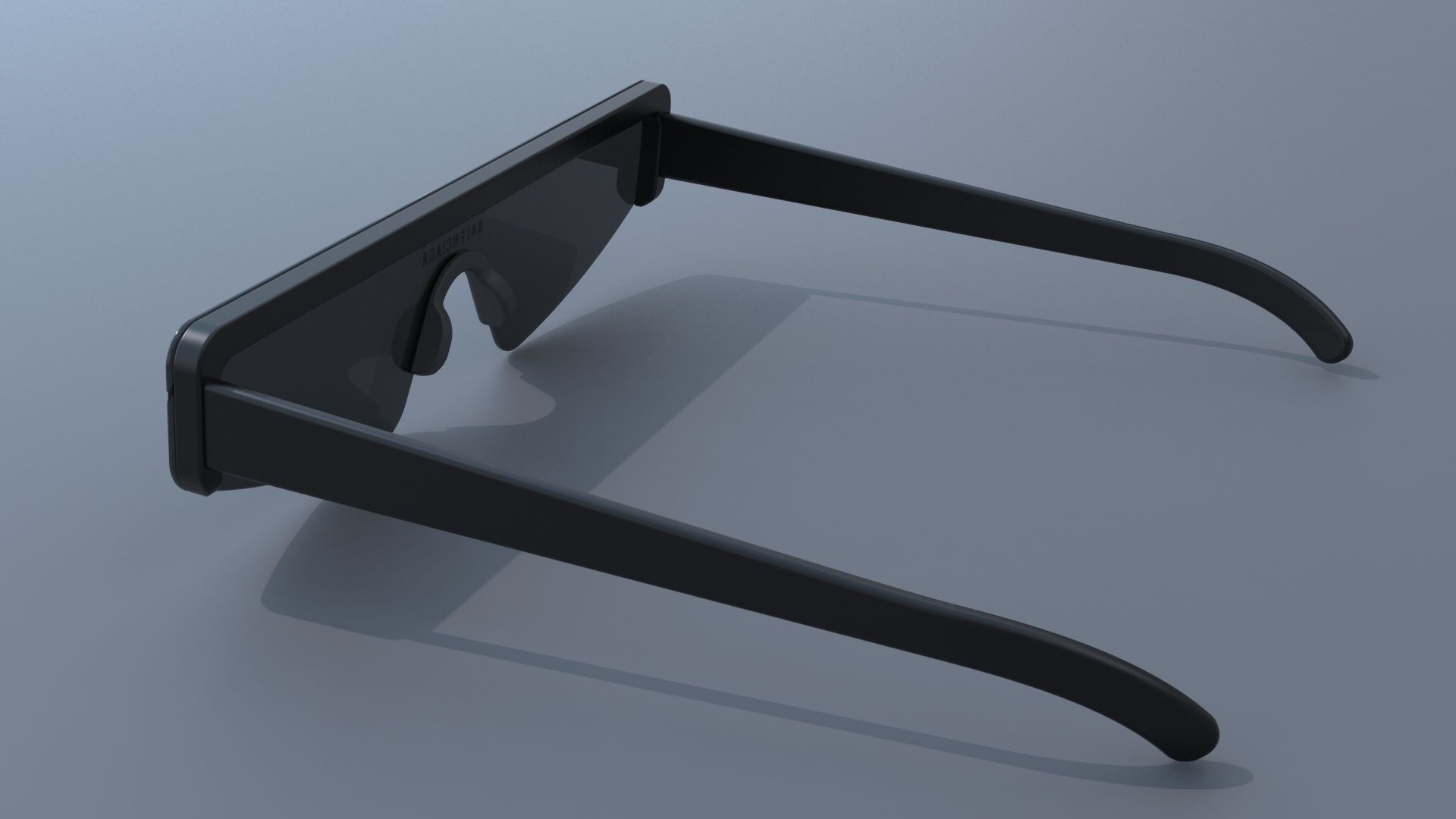 Balenciaga ski rectangle sun glasses 3D model_8