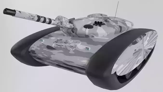 Gray toy tank 3D model