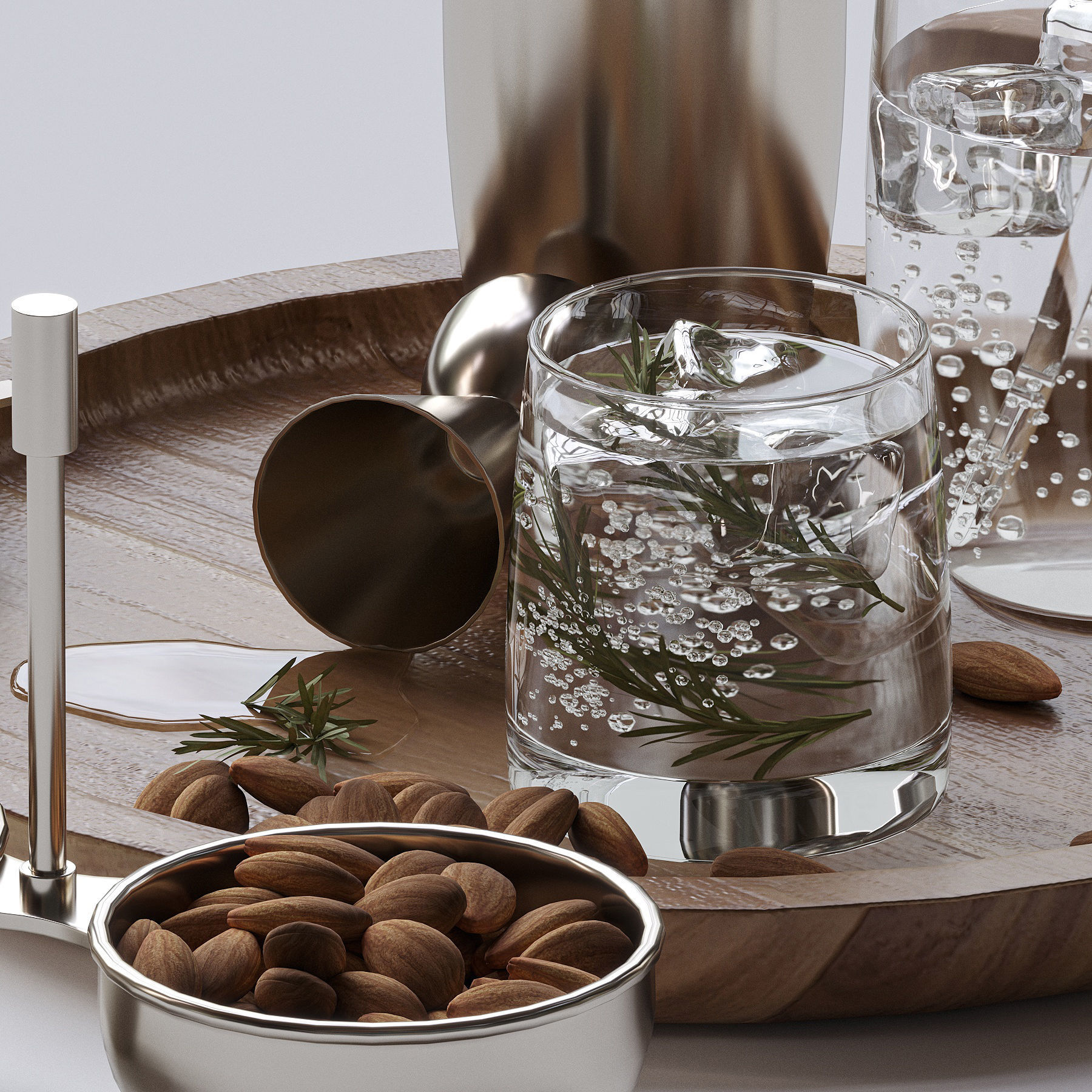 cocktail set in stainless steel 3D model_1
