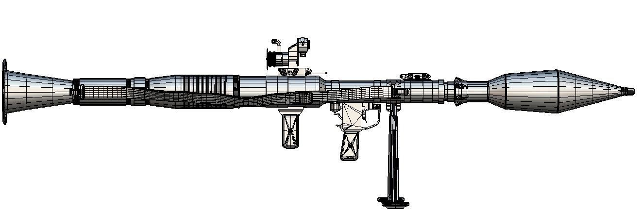 Handheld Anti Tank Grenade Launcher RPG7 Low-poly 3D model_7