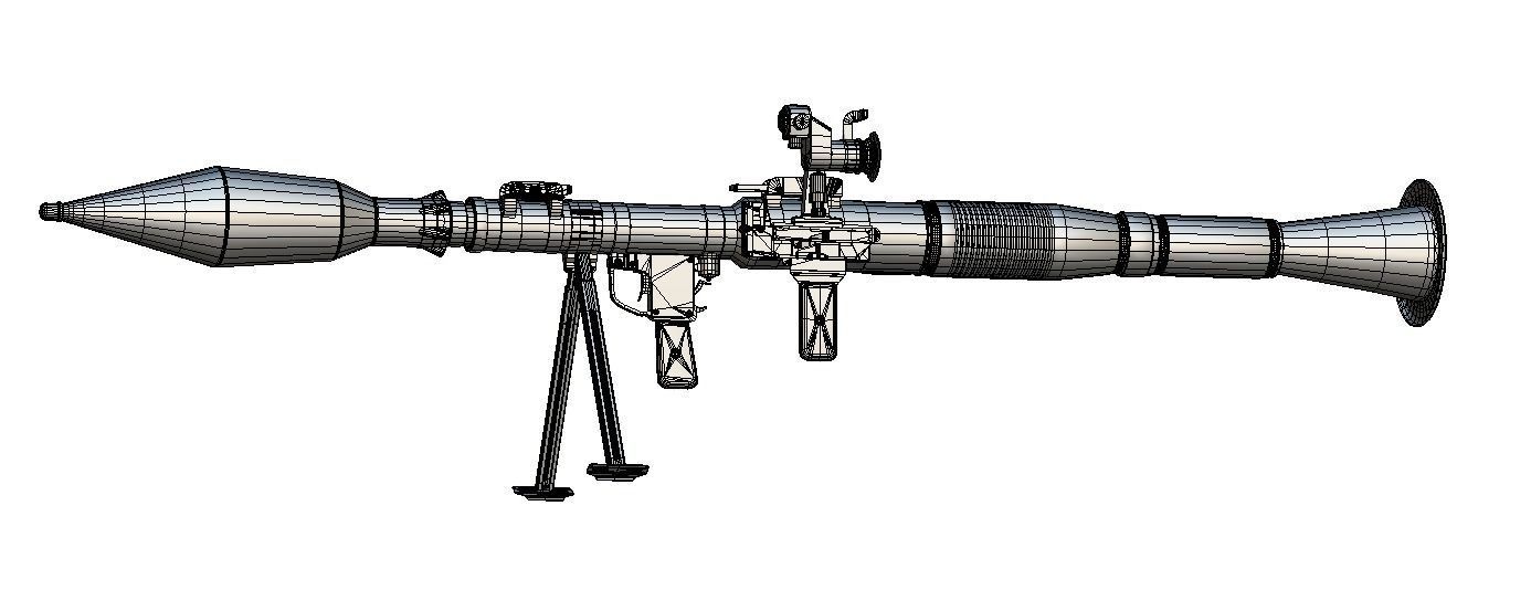 Handheld Anti Tank Grenade Launcher RPG7 Low-poly 3D model_6