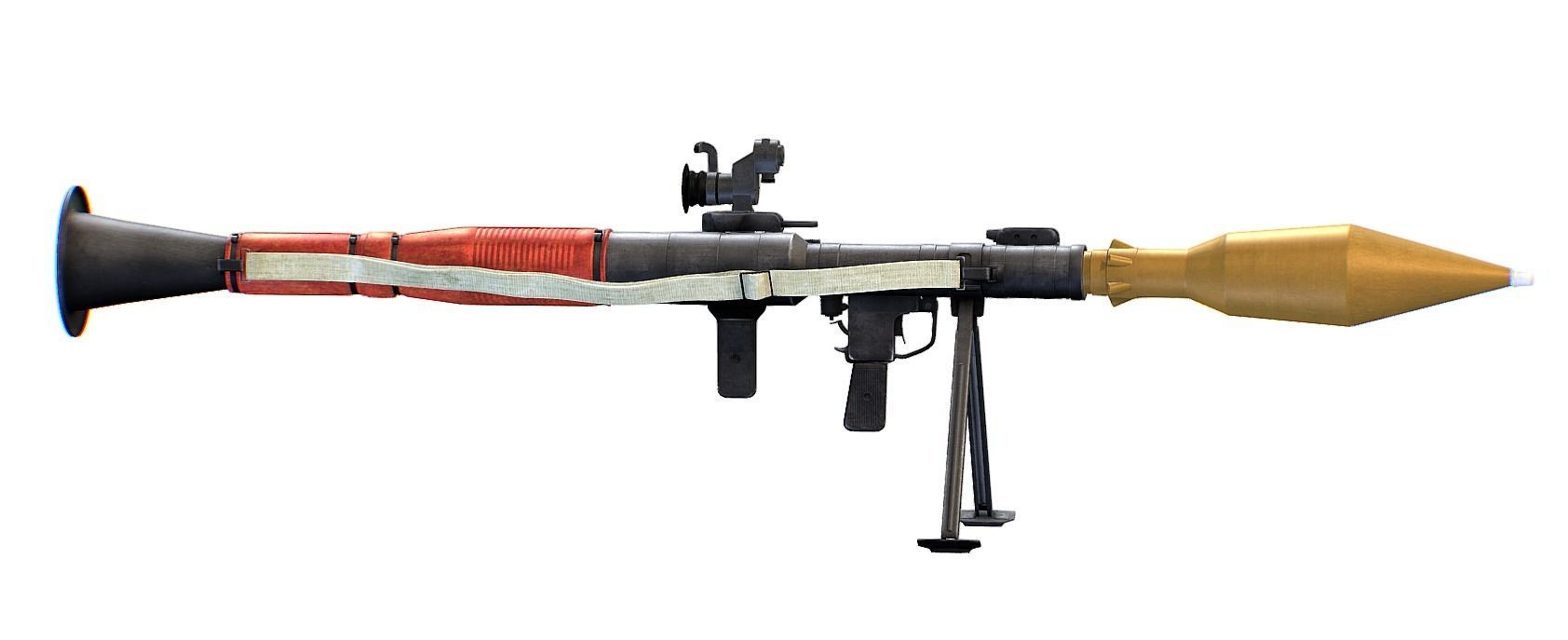 Handheld Anti Tank Grenade Launcher RPG7 Low-poly 3D model_3