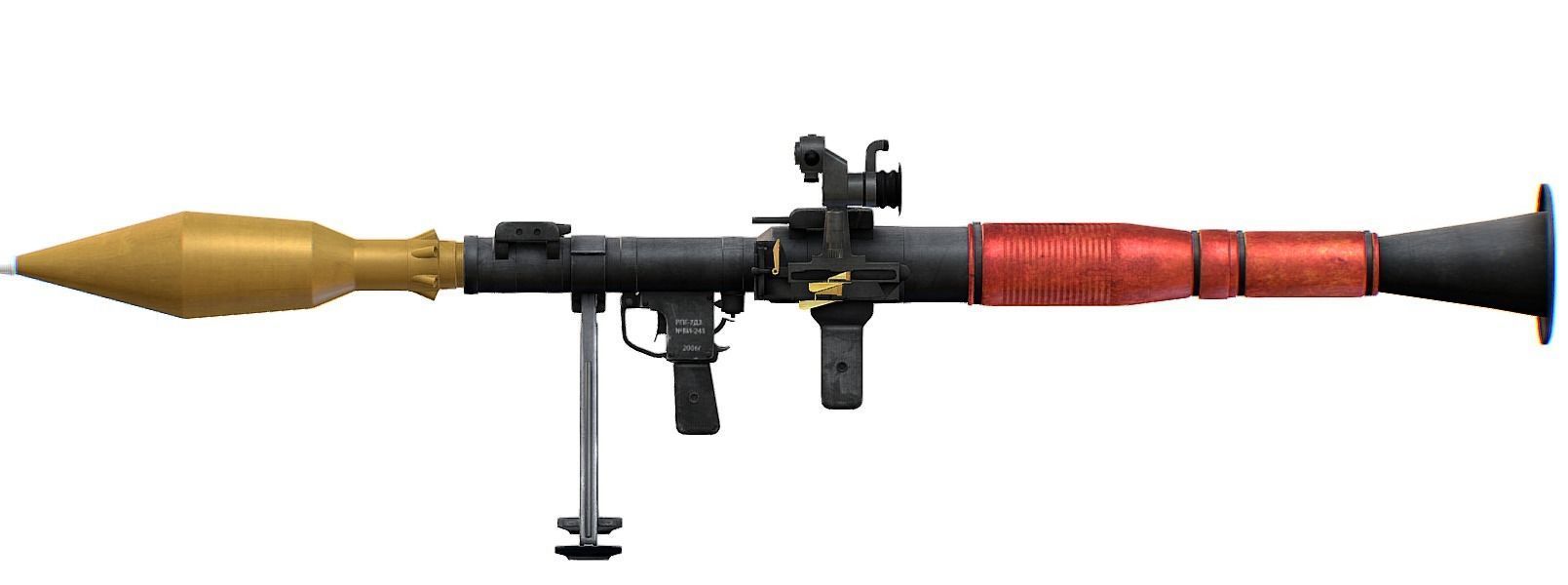 Handheld Anti Tank Grenade Launcher RPG7 Low-poly 3D model_4