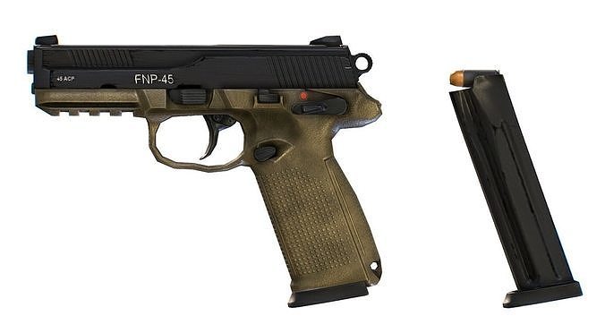 usa Semiautomatic Pistol FNP45 Low-poly 3D model