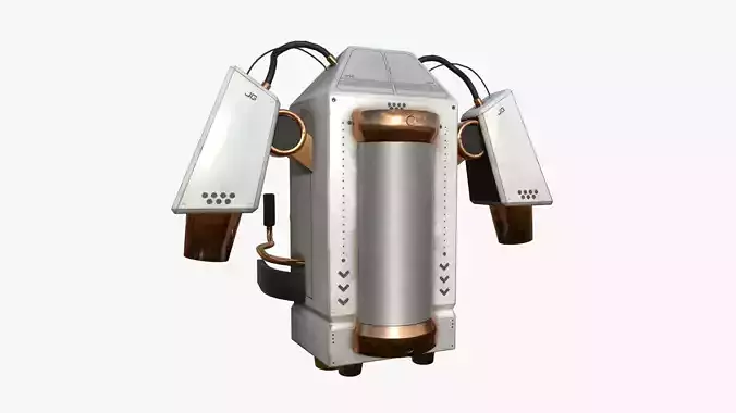Jetpack G01 White Copper - SciFi Character Design Low-poly 3D model