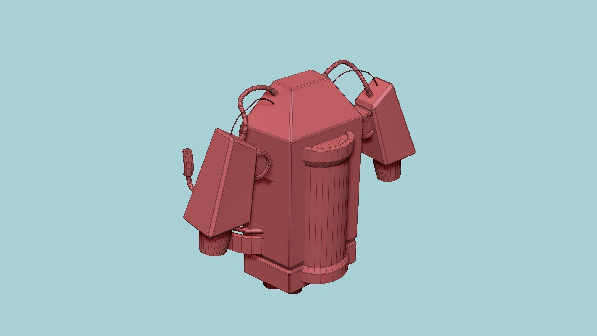 Jetpack G02 Black Golden - SciFi Character Design Low-poly 3D model_16