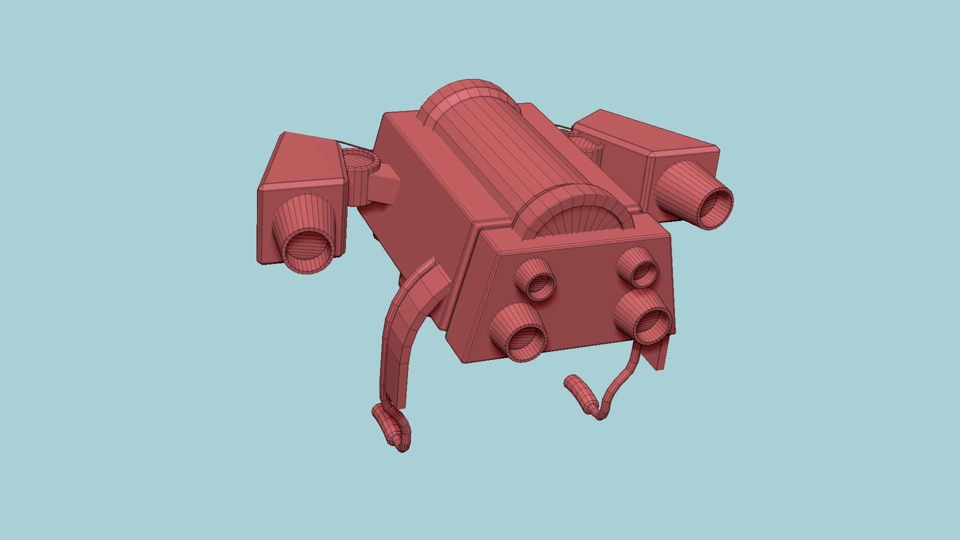 Jetpack G02 Black Golden - SciFi Character Design Low-poly 3D model_19