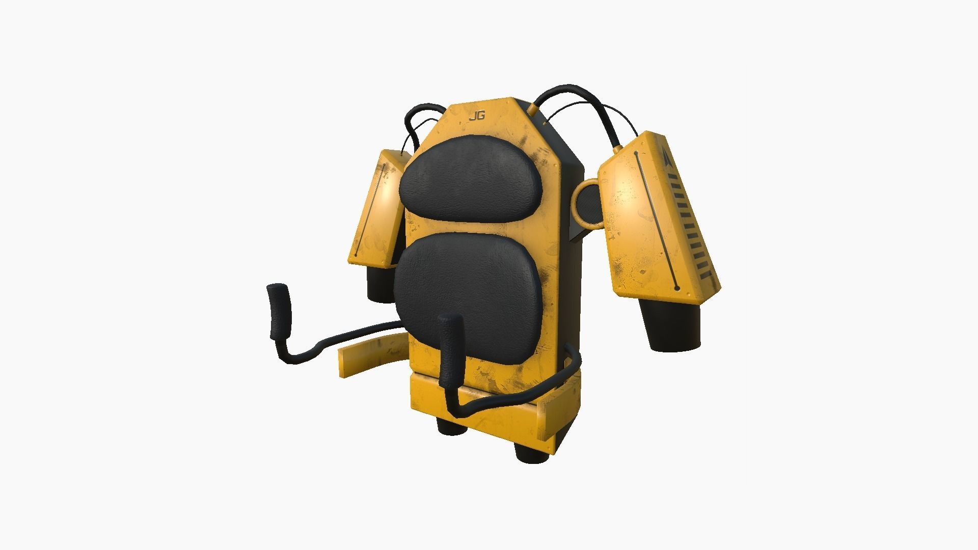 Jetpack G03 Yellow Black - SciFi Character Design Low-poly 3D model_3