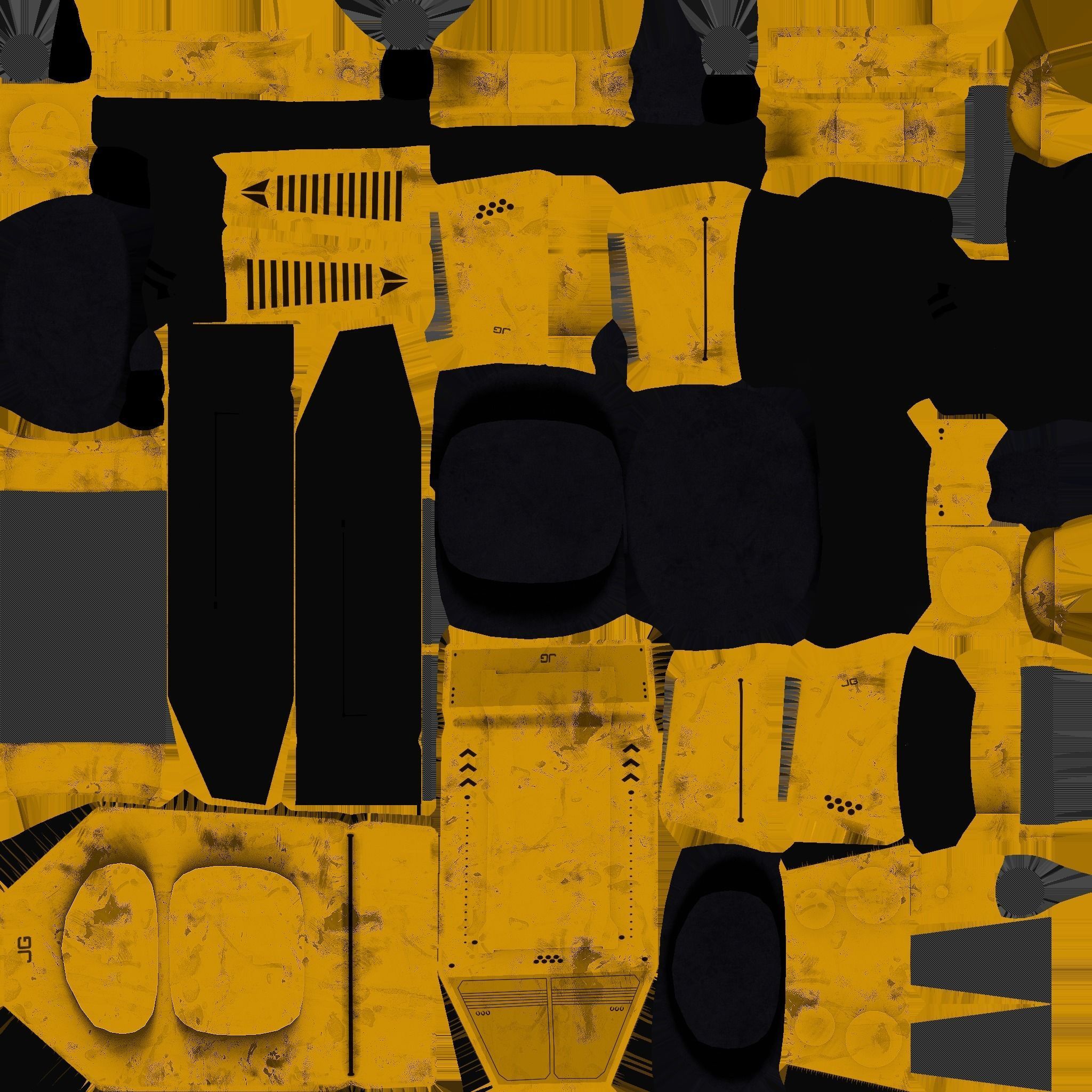 Jetpack G03 Yellow Black - SciFi Character Design Low-poly 3D model_21