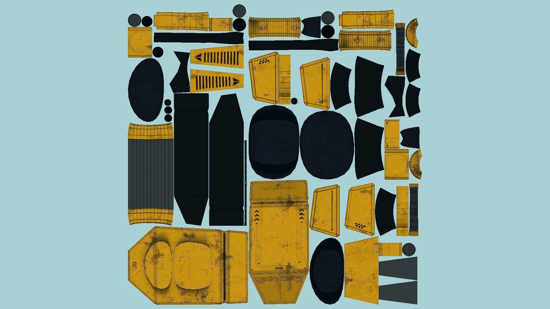 Jetpack G03 Yellow Black - SciFi Character Design Low-poly 3D model_5