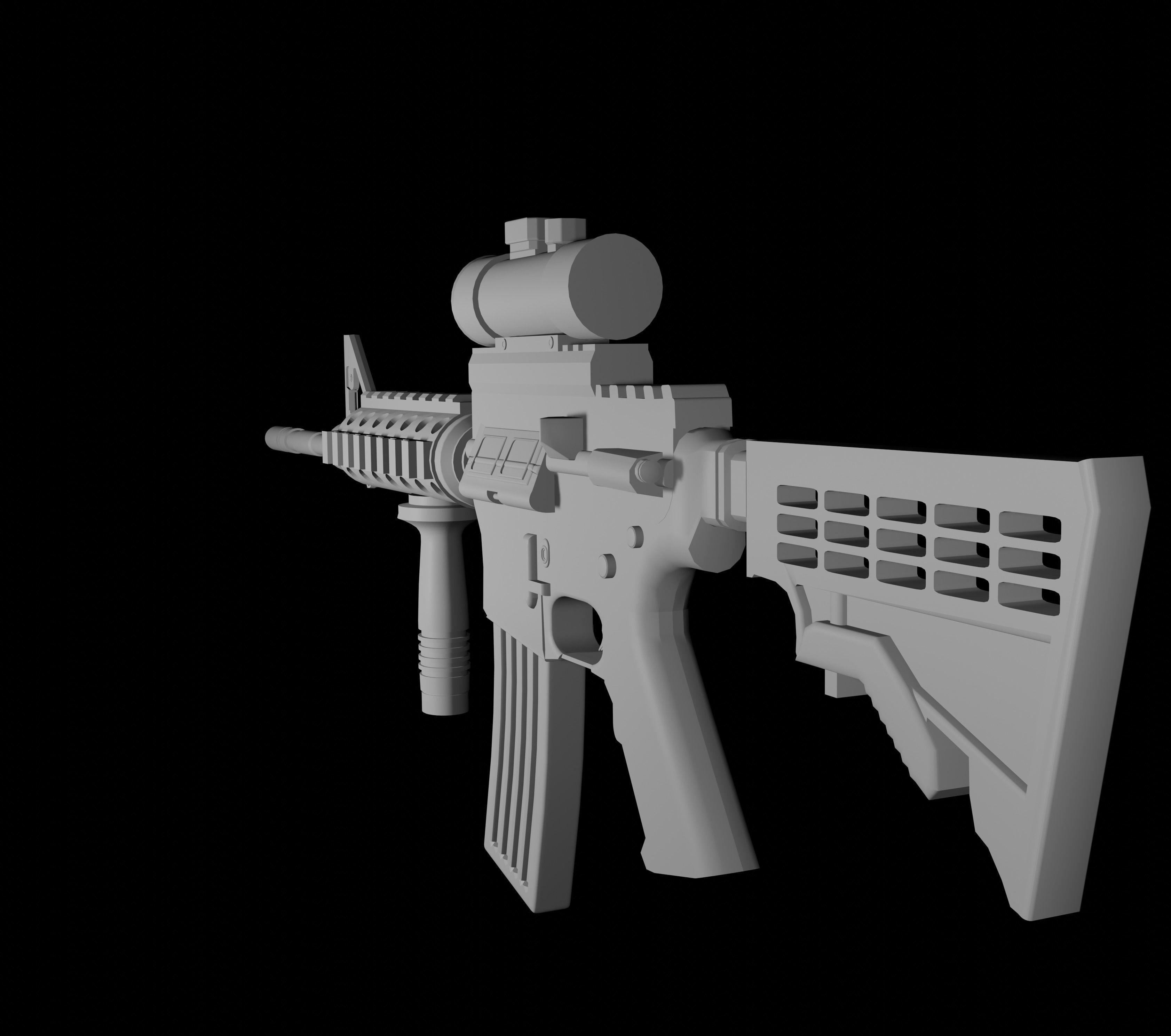 M4A1 3d gun model Low-poly 3D model_1