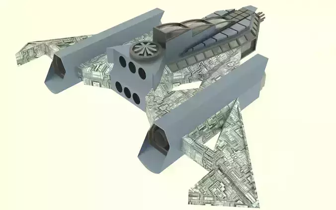 Jupiter - 500 Spaceship  Low-poly 3D model