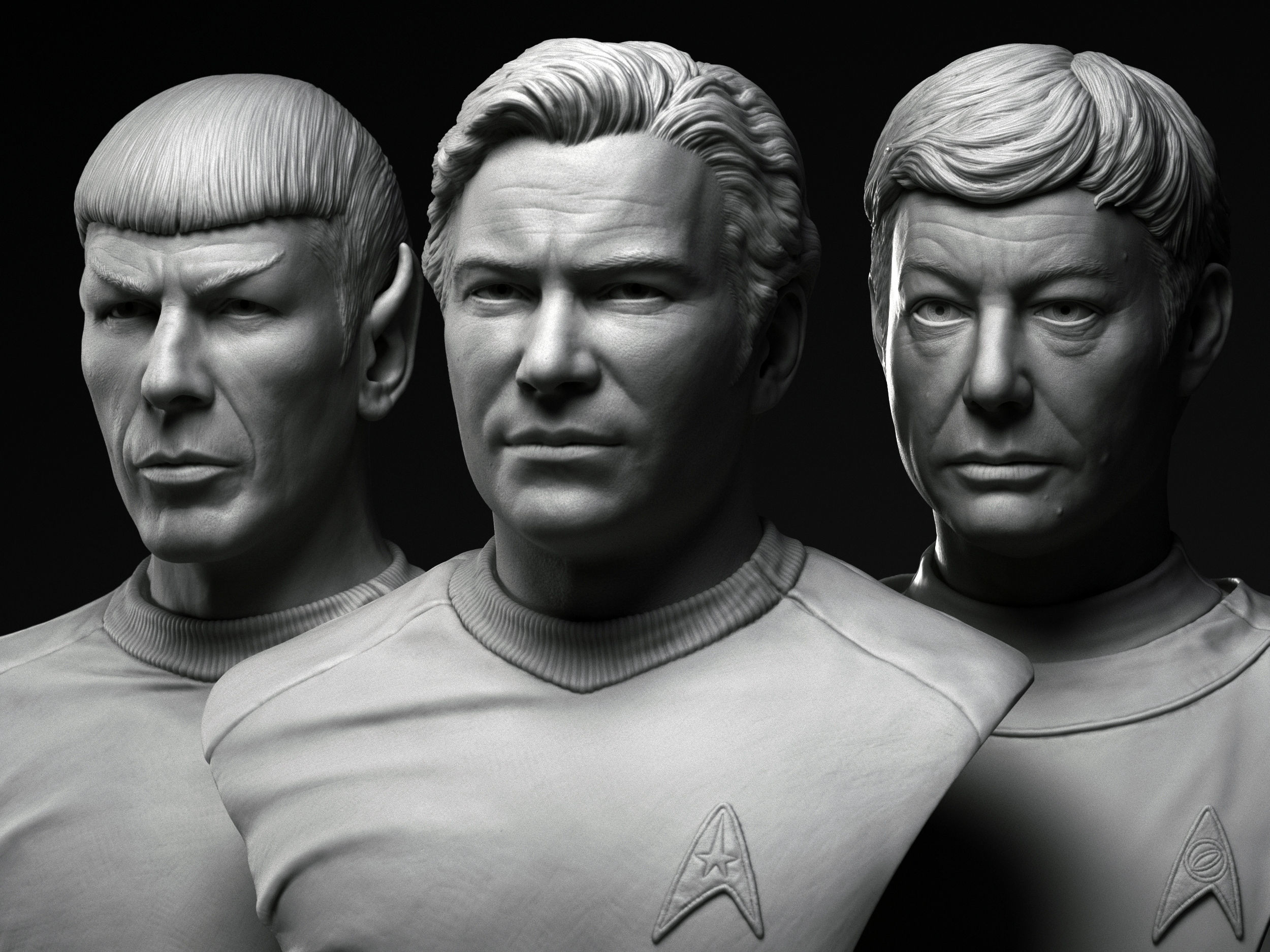 Kirk Spock and McCoy 3d printable bust collection  _3