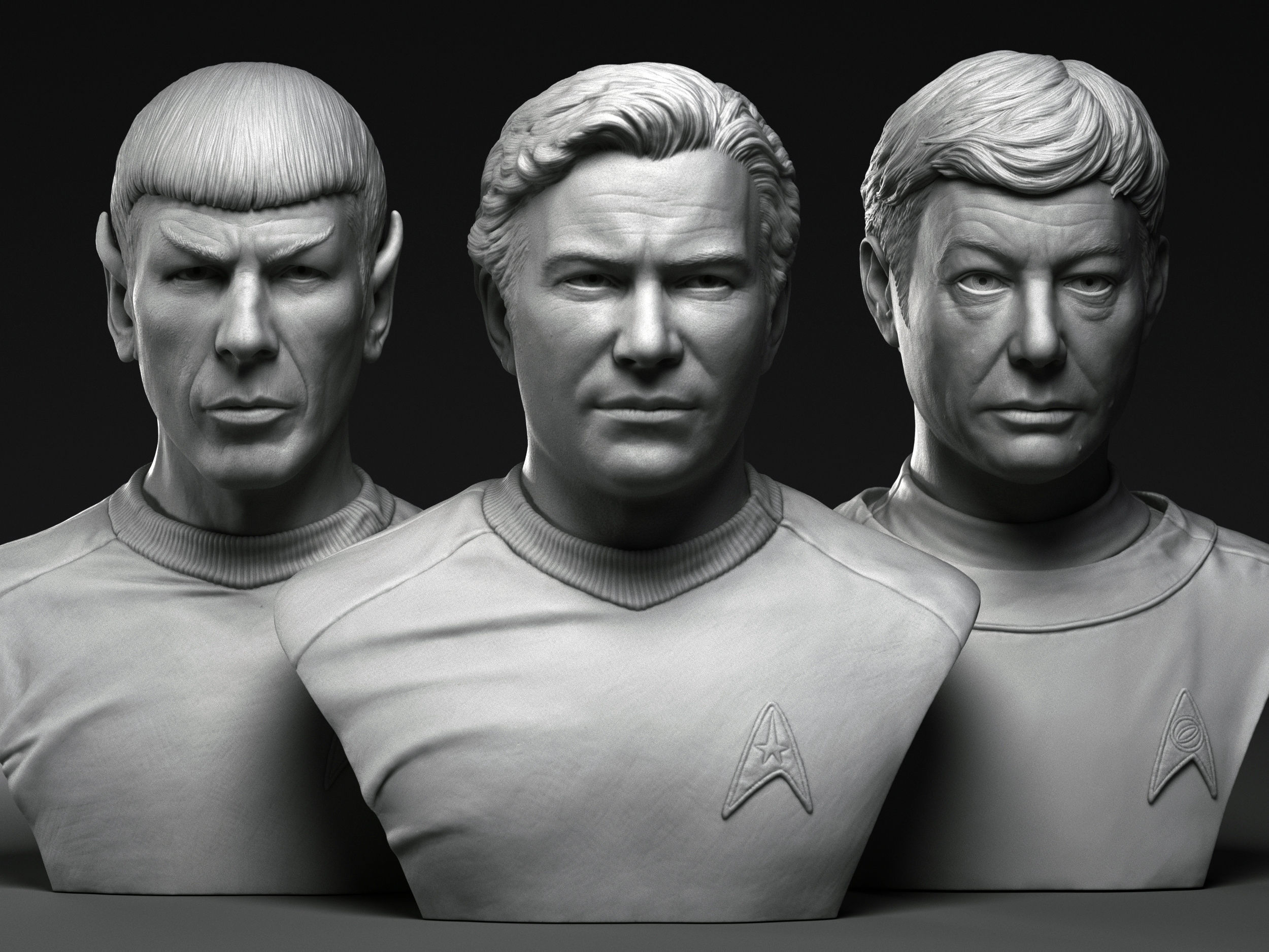 Kirk Spock and McCoy 3d printable bust collection  _0