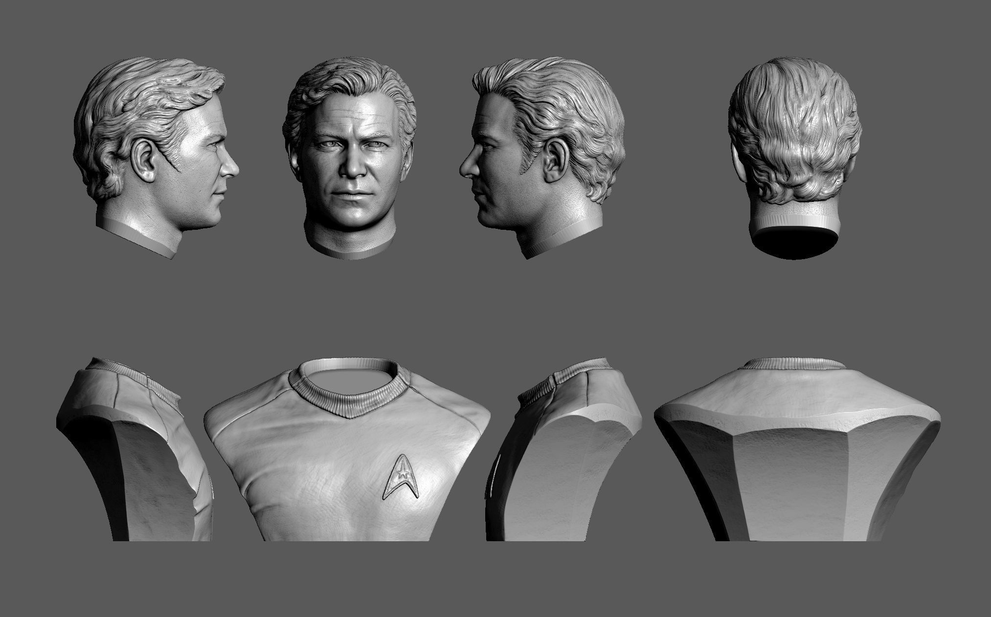 Kirk Spock and McCoy 3d printable bust collection  _32