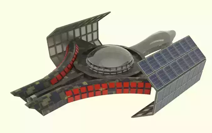Jupiter - 800 Spaceship  Low-poly 3D model