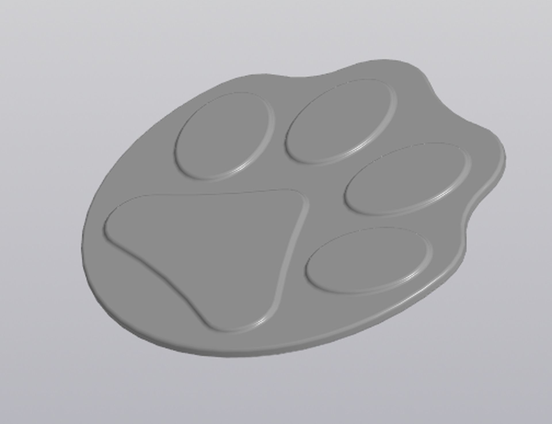 Cup coaster Paw print  3D print model_6