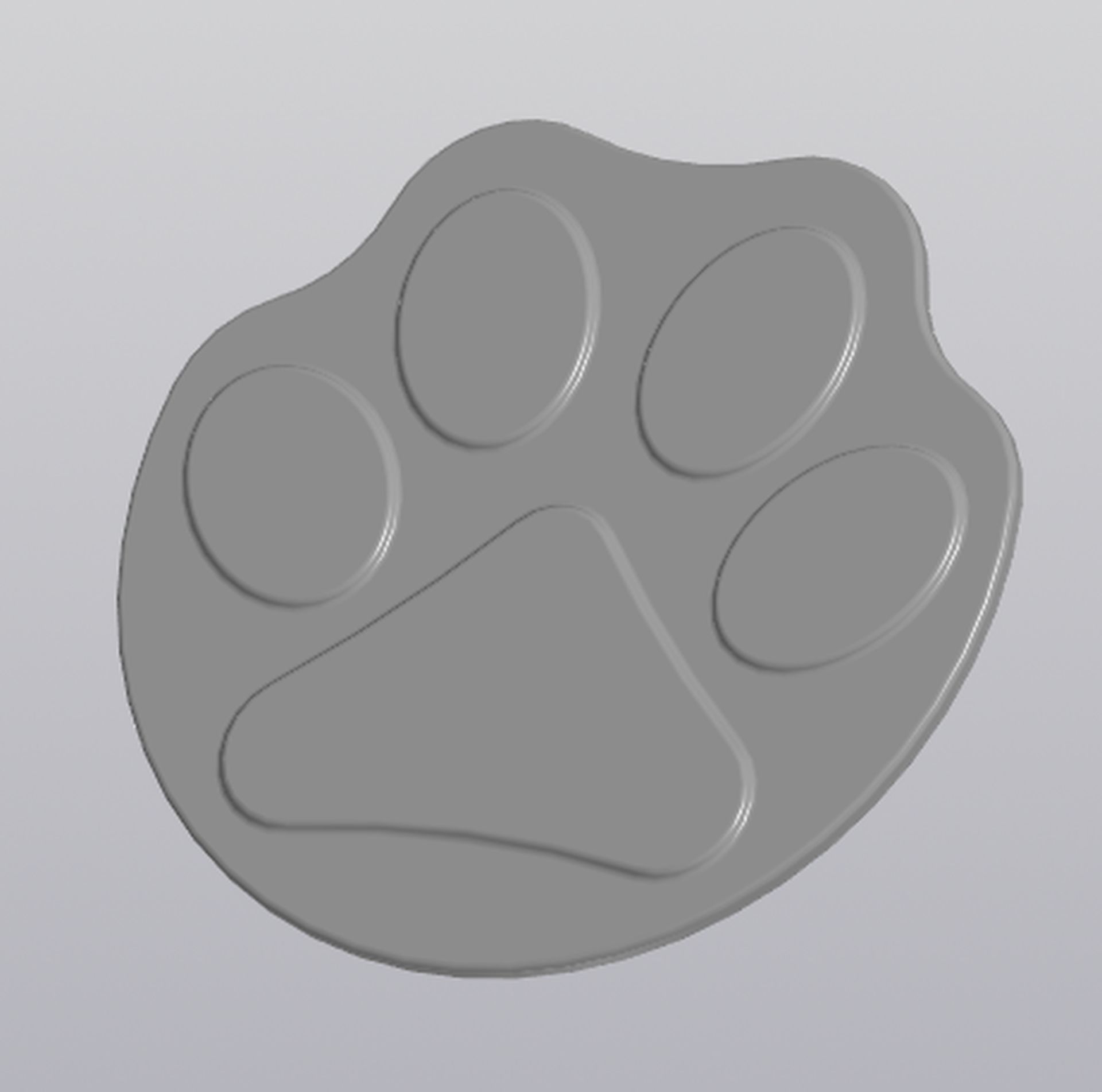 Cup coaster Paw print  3D print model_3