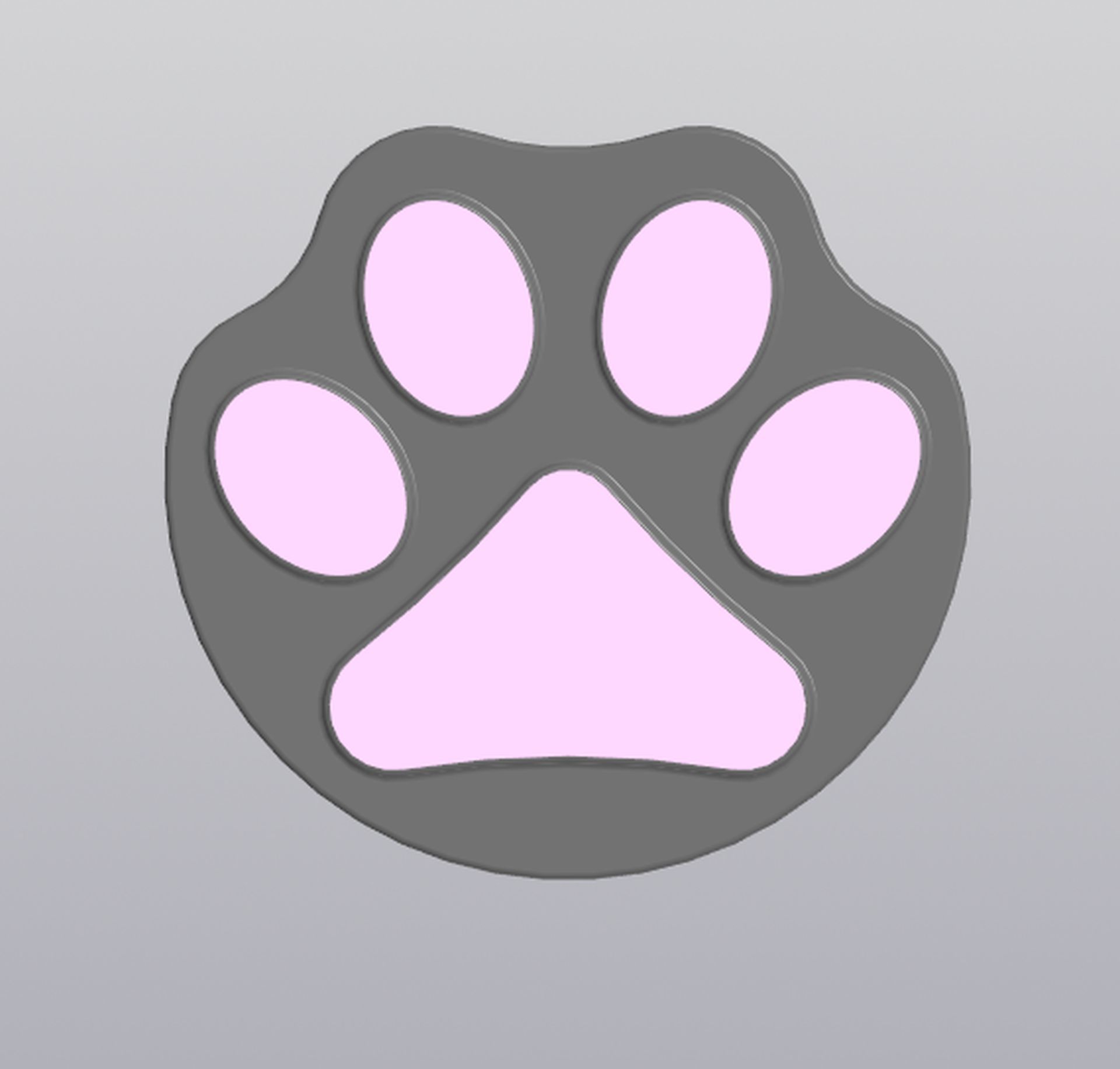 Cup coaster Paw print  3D print model_1