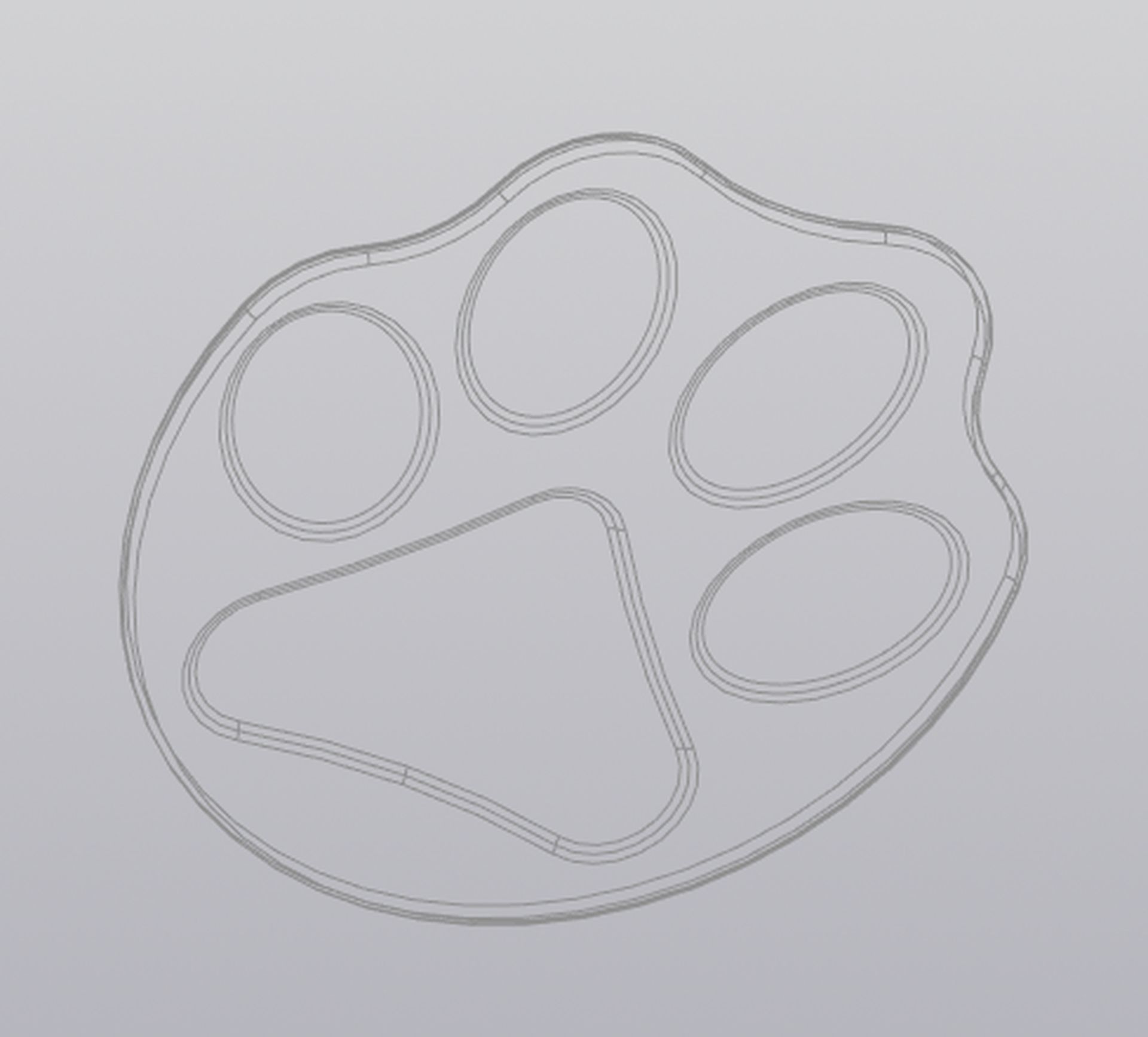 Cup coaster Paw print  3D print model_7