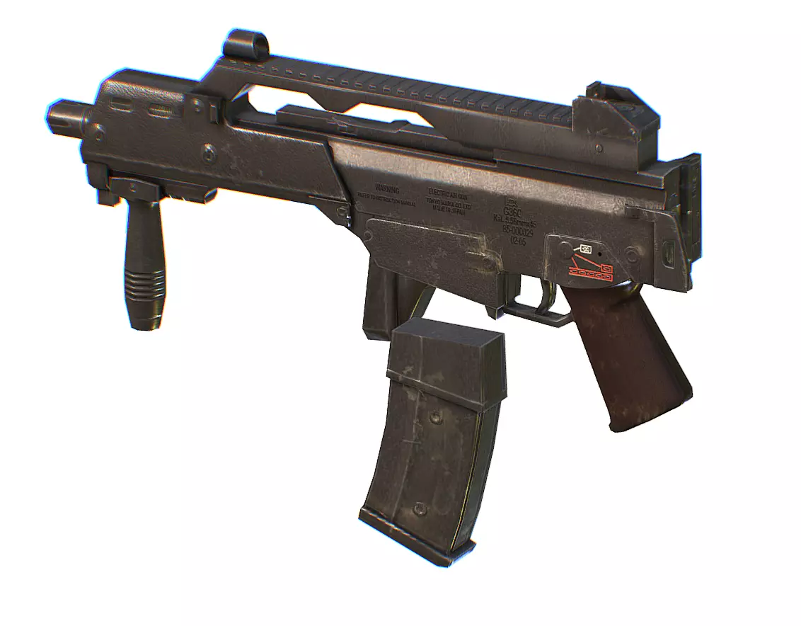 Shooting Weapons Heckler  Koch G36C Low-poly 3D model_0