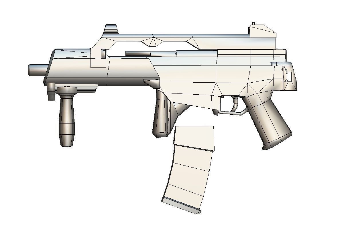 Shooting Weapons Heckler  Koch G36C Low-poly 3D model_5