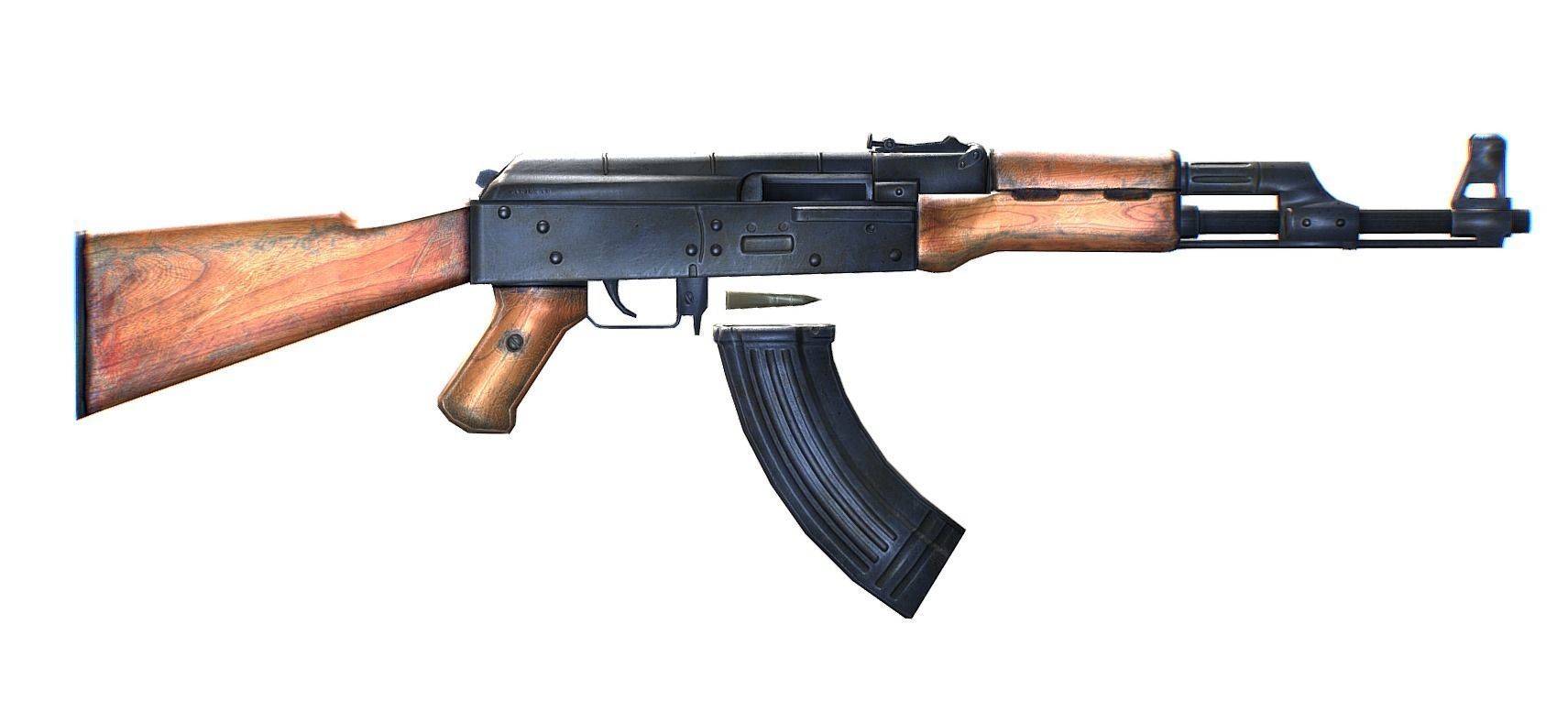 Kalashnikov Automatic Rifle AK 47 Low-poly 3D model_4