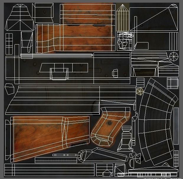 Kalashnikov Automatic Rifle AK 47 Low-poly 3D model_6