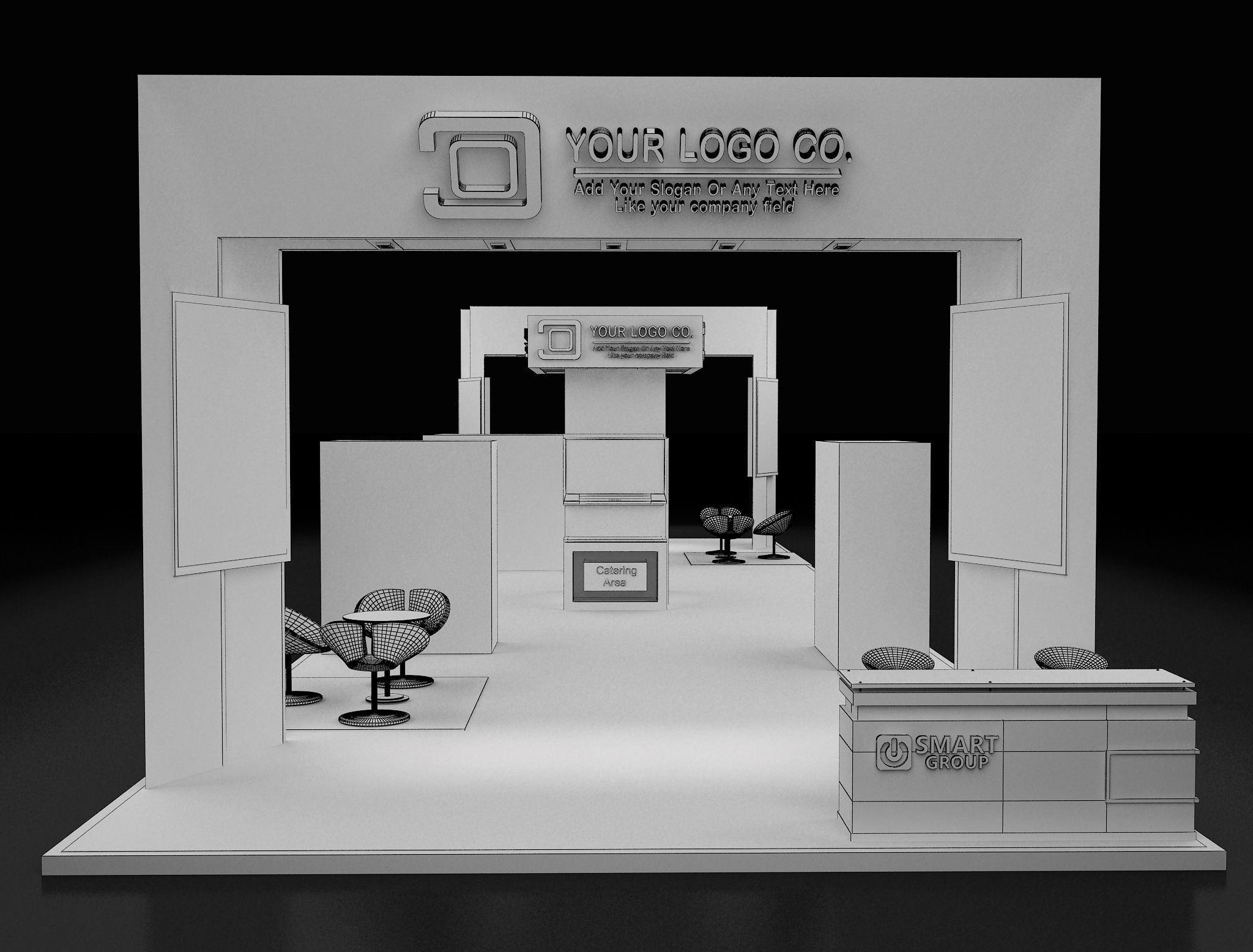 Booth Exhibition Stand a621b 3D model_3