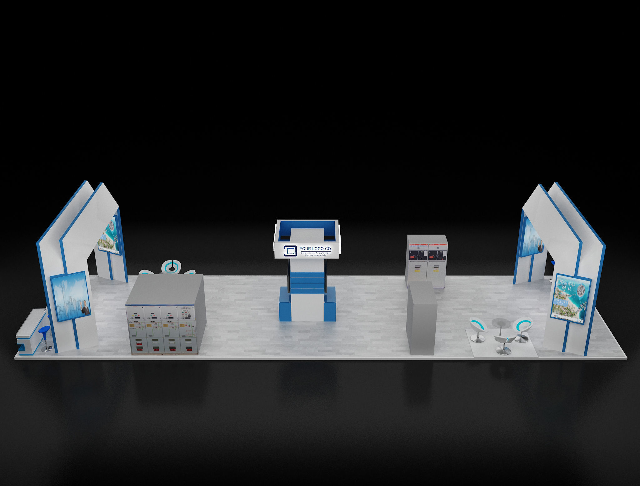 Booth Exhibition Stand a621b 3D model_14