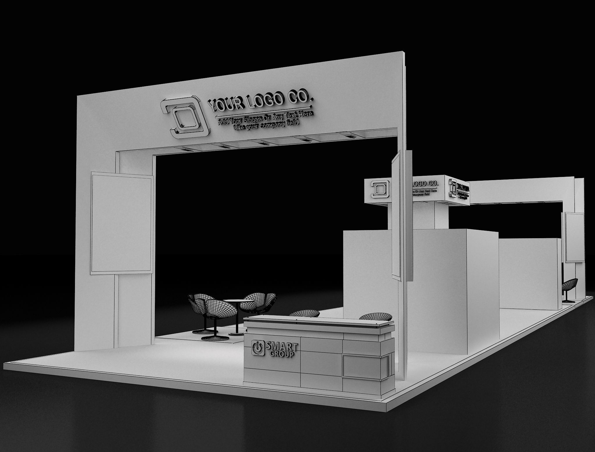 Booth Exhibition Stand a621b 3D model_1