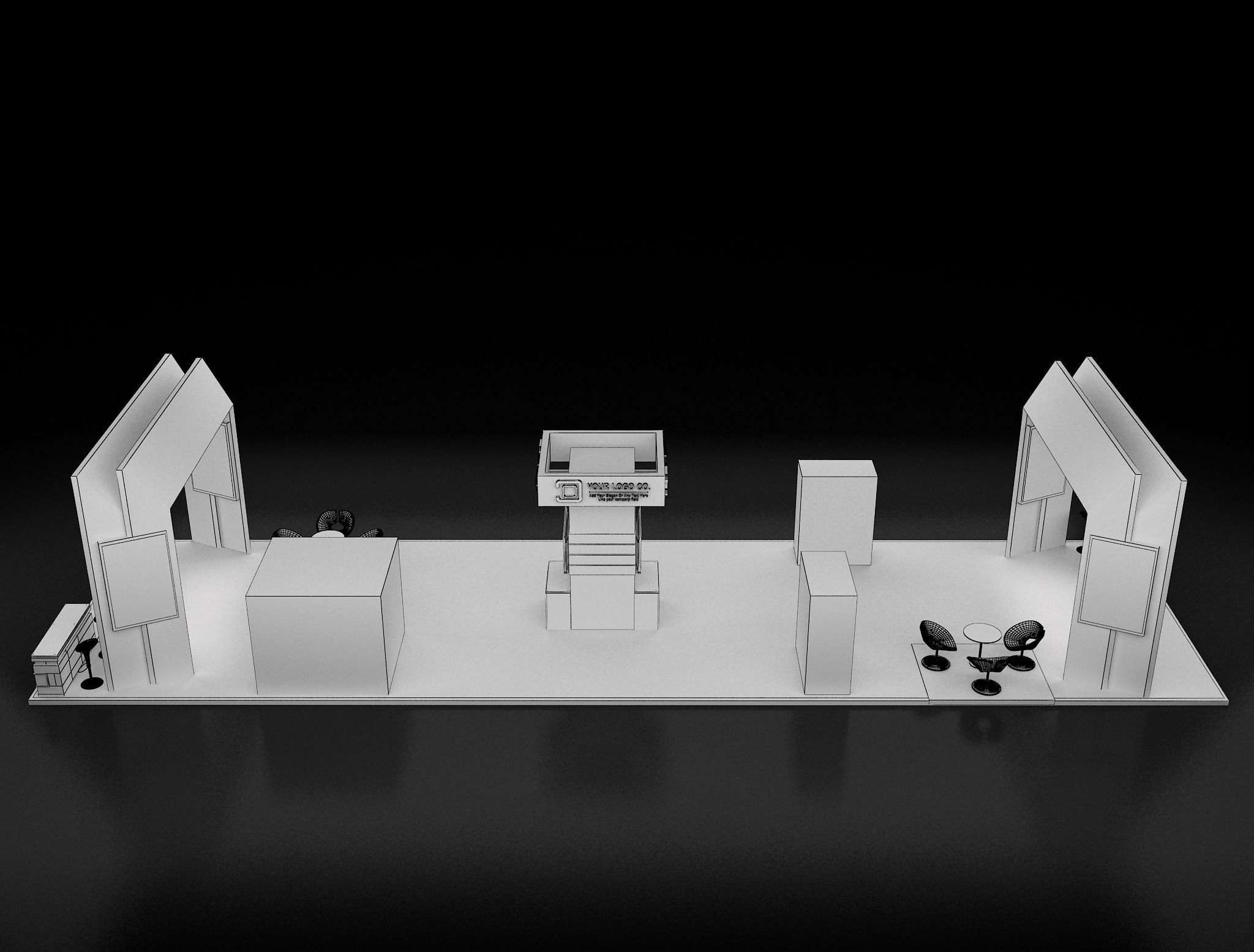 Booth Exhibition Stand a621b 3D model_15