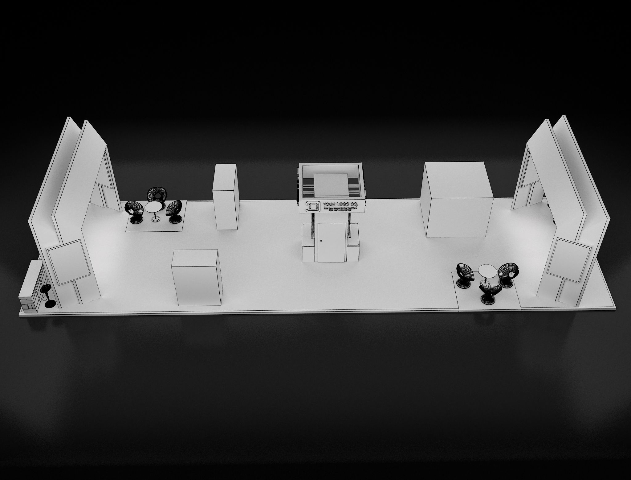 Booth Exhibition Stand a621b 3D model_17