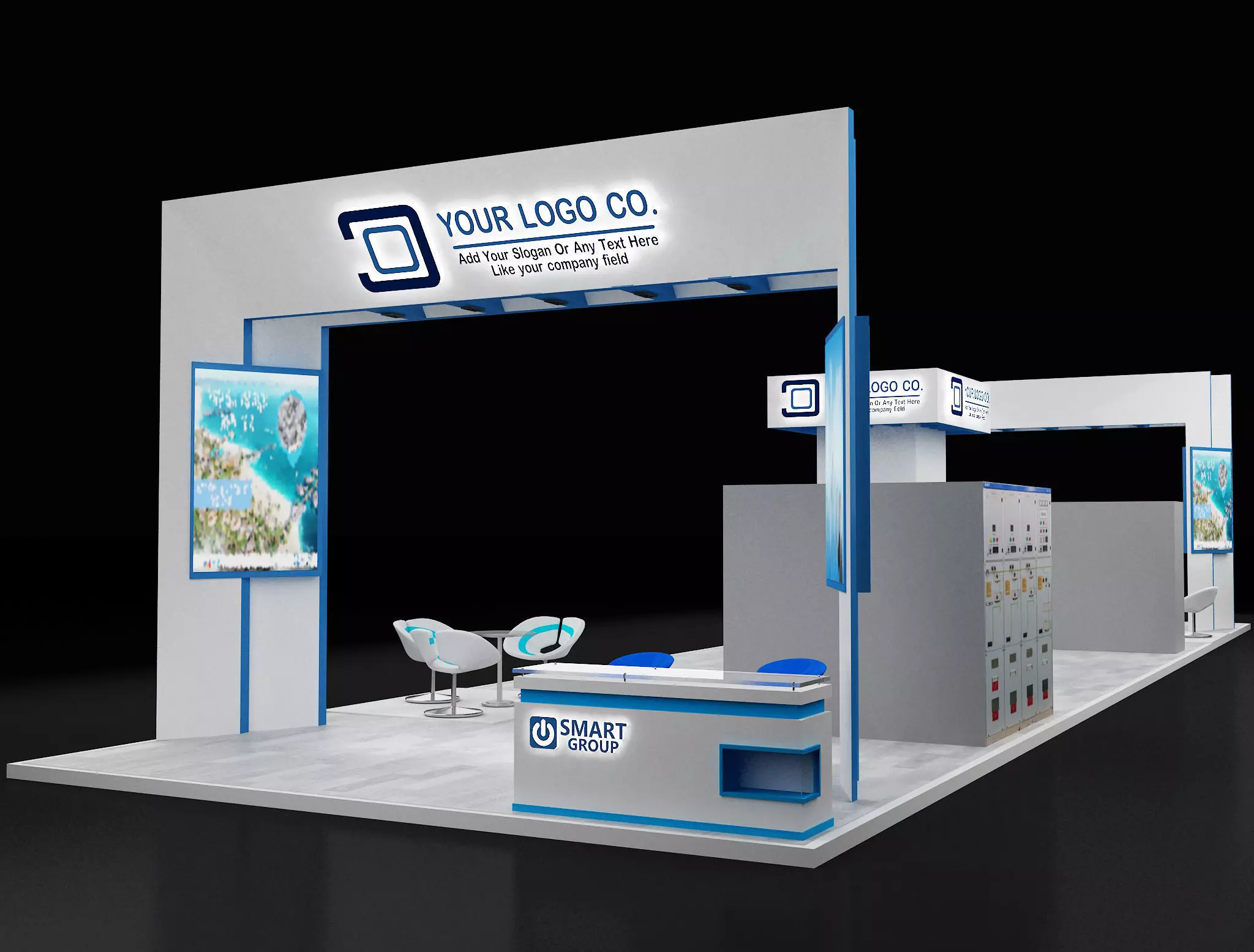 Booth Exhibition Stand a621b 3D model_0