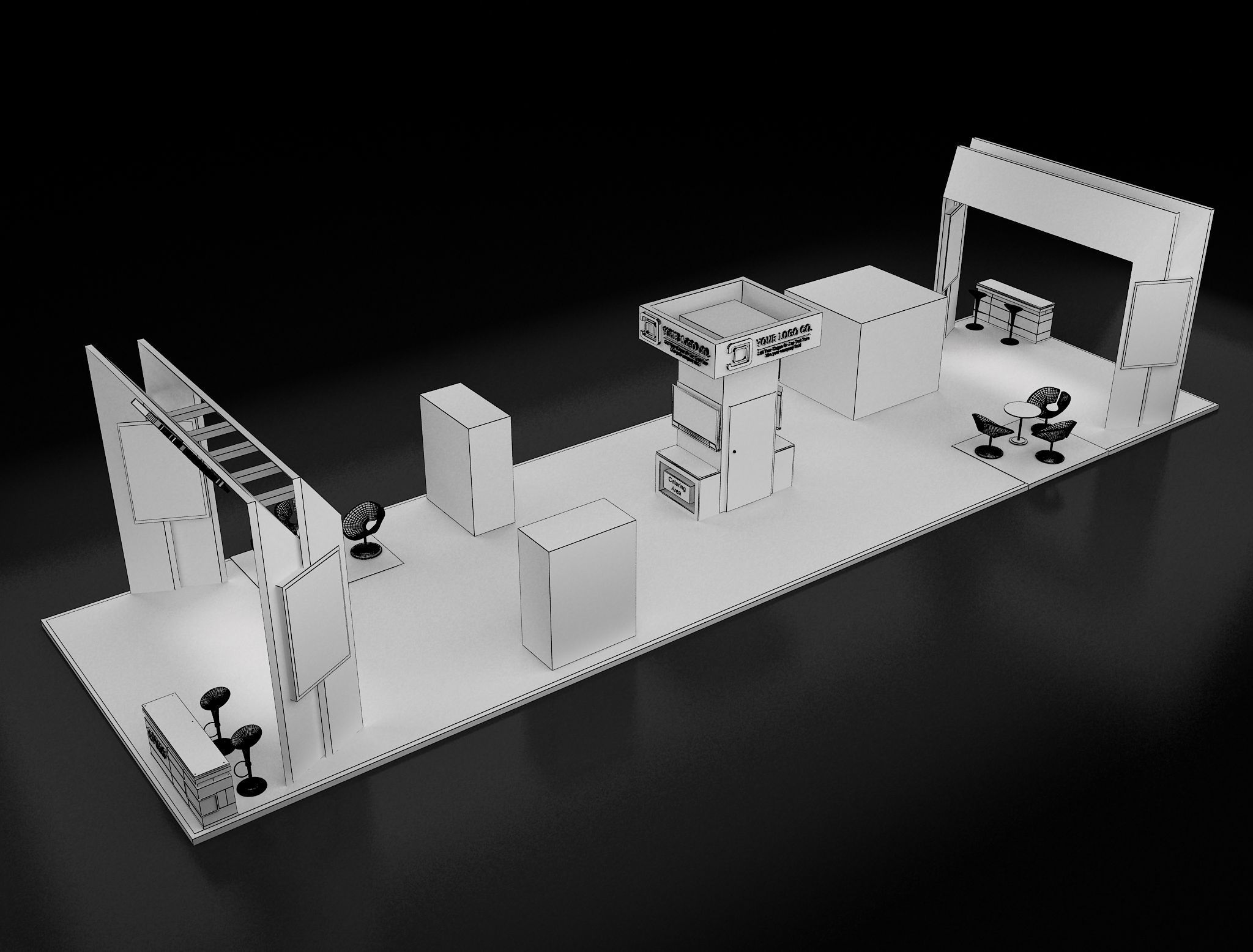 Booth Exhibition Stand a621b 3D model_9