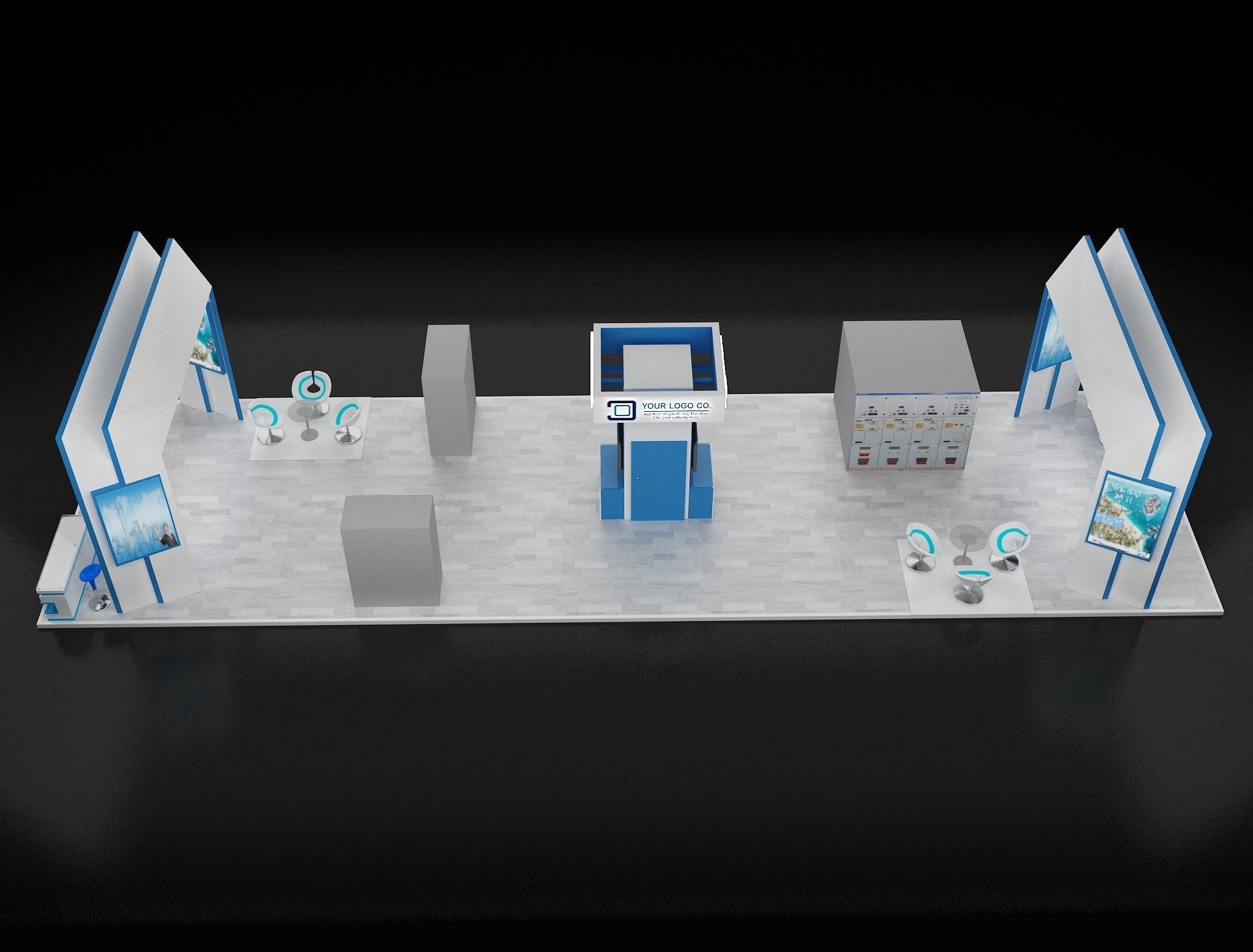 Booth Exhibition Stand a621b 3D model_16