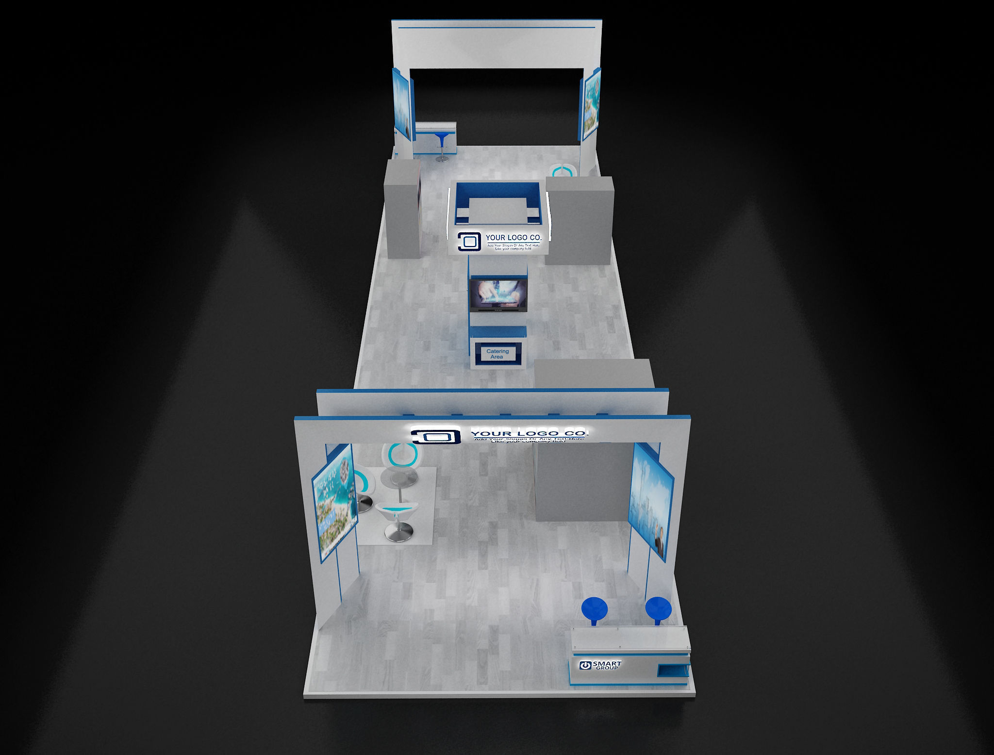 Booth Exhibition Stand a621b 3D model_12