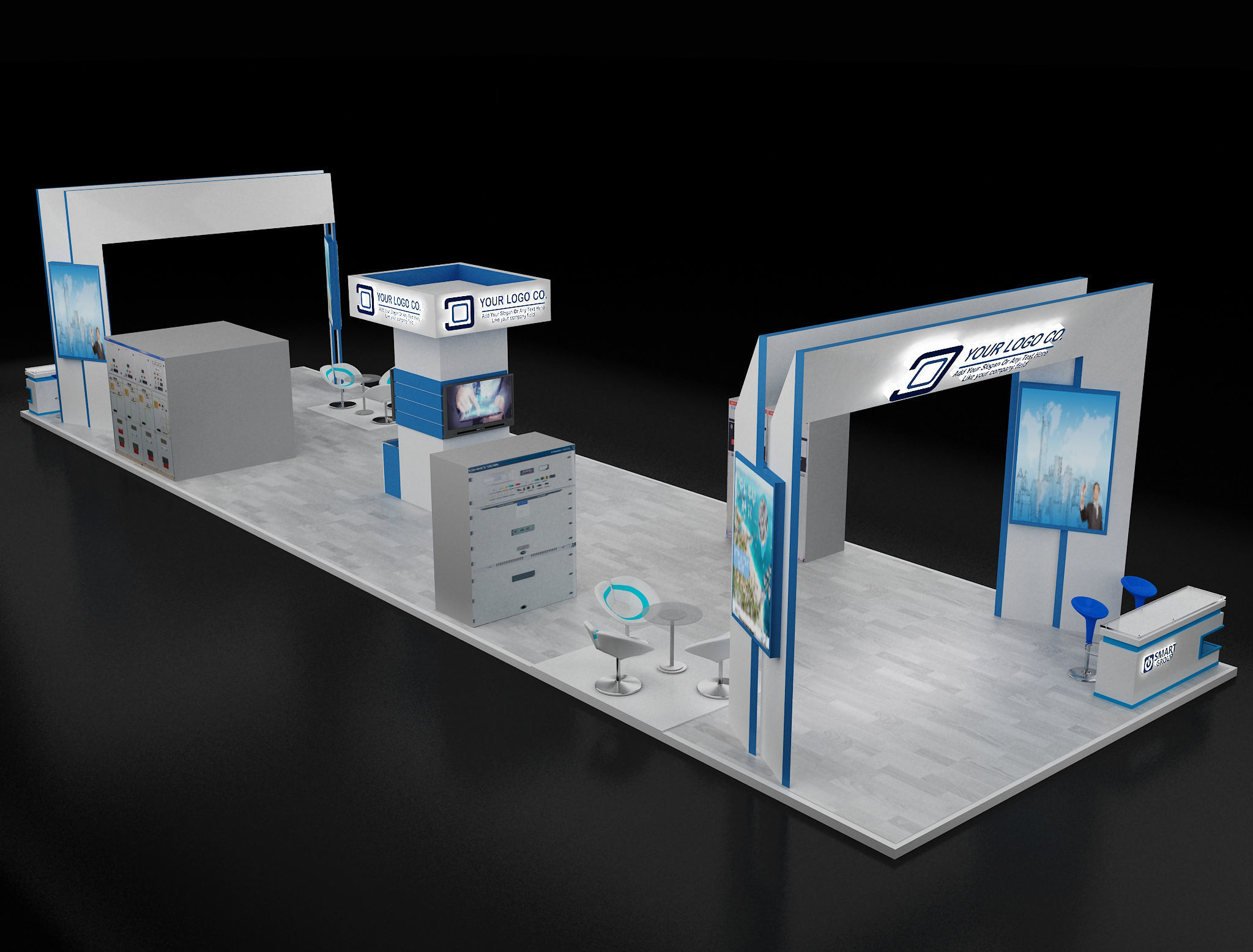 Booth Exhibition Stand a621b 3D model_10