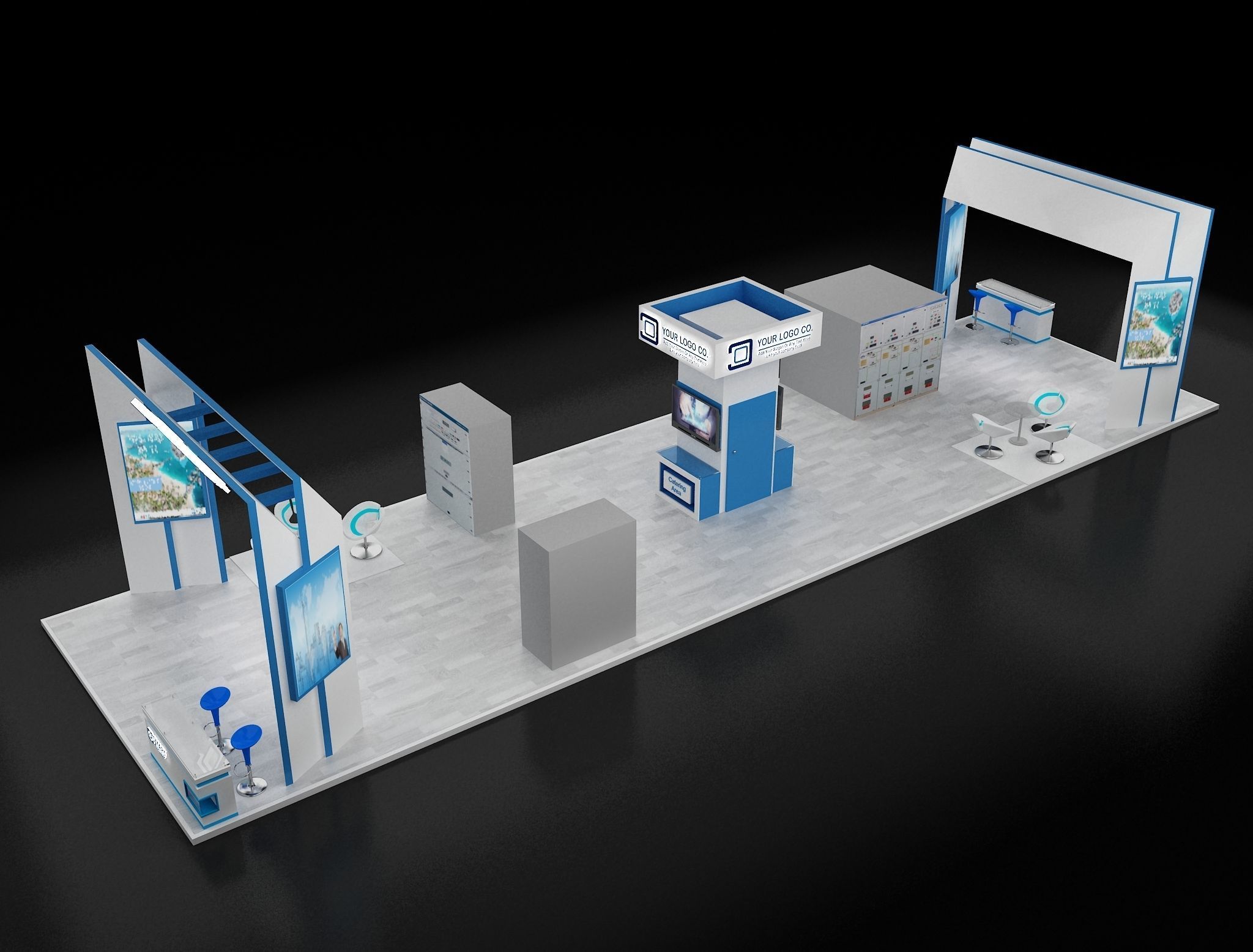 Booth Exhibition Stand a621b 3D model_8