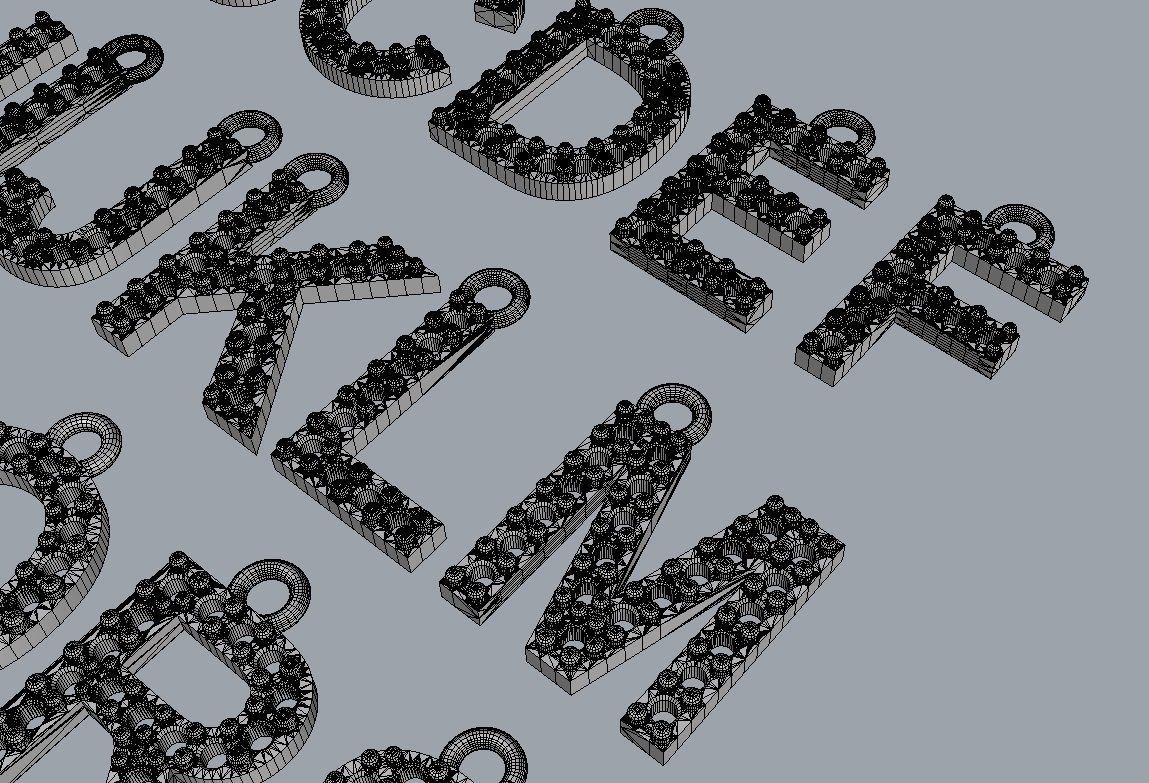 Diamond Alphabet Pendants - 10mm 3D print model_13