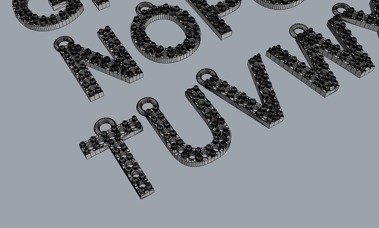 Diamond Alphabet Pendants - 10mm 3D print model_11