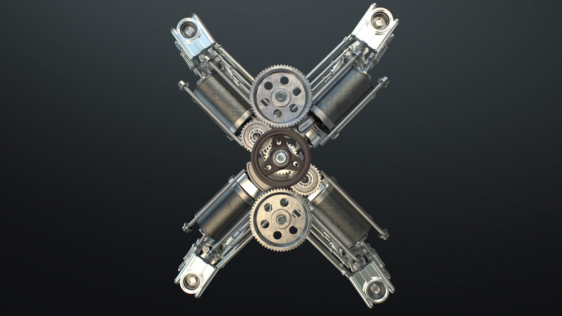 X12 Engine Working Animated 3D model_20