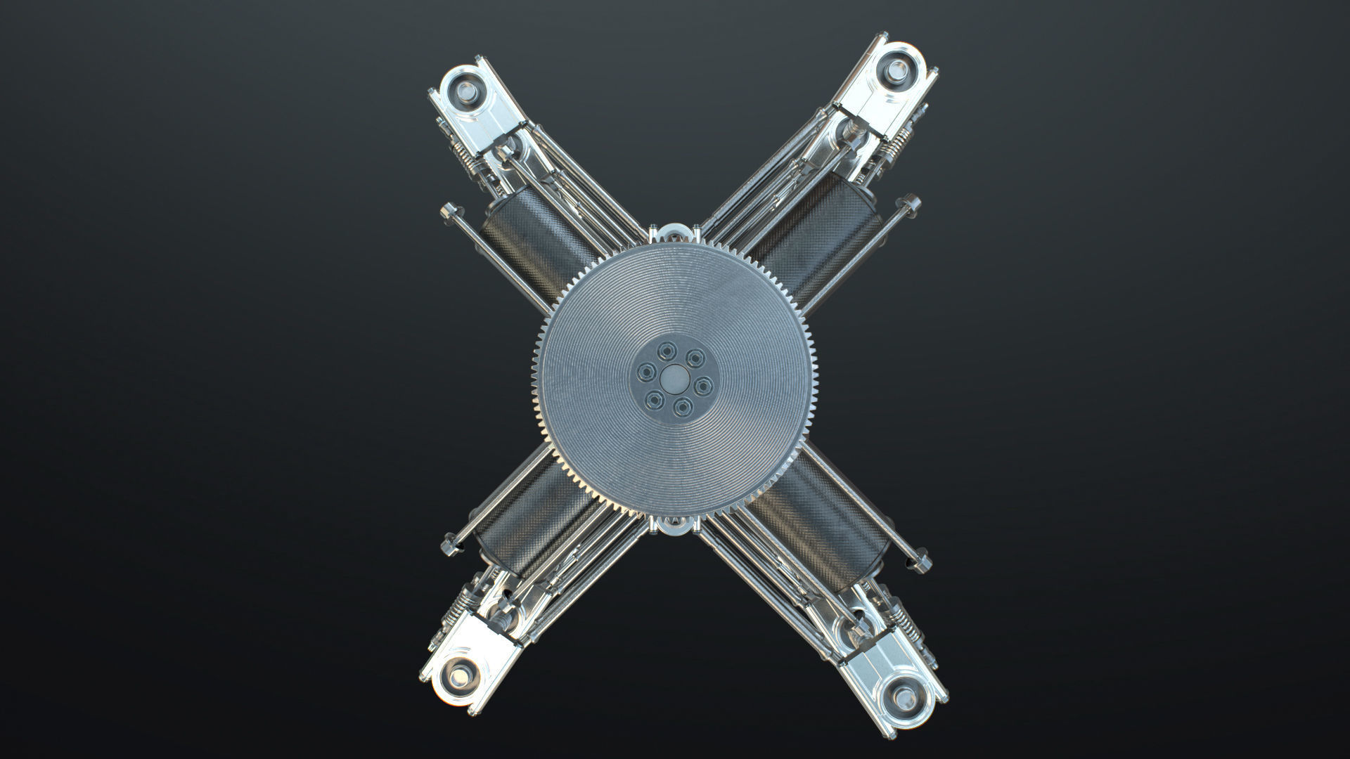 X12 Engine Working Animated 3D model_17