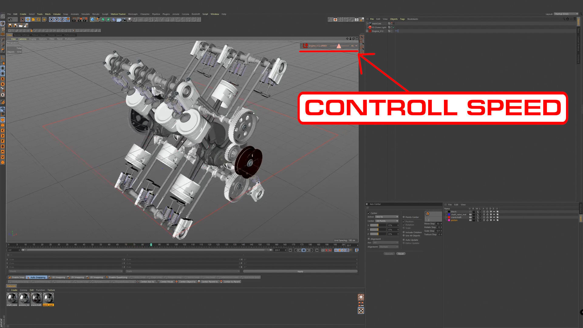 X12 Engine Working Animated 3D model_35