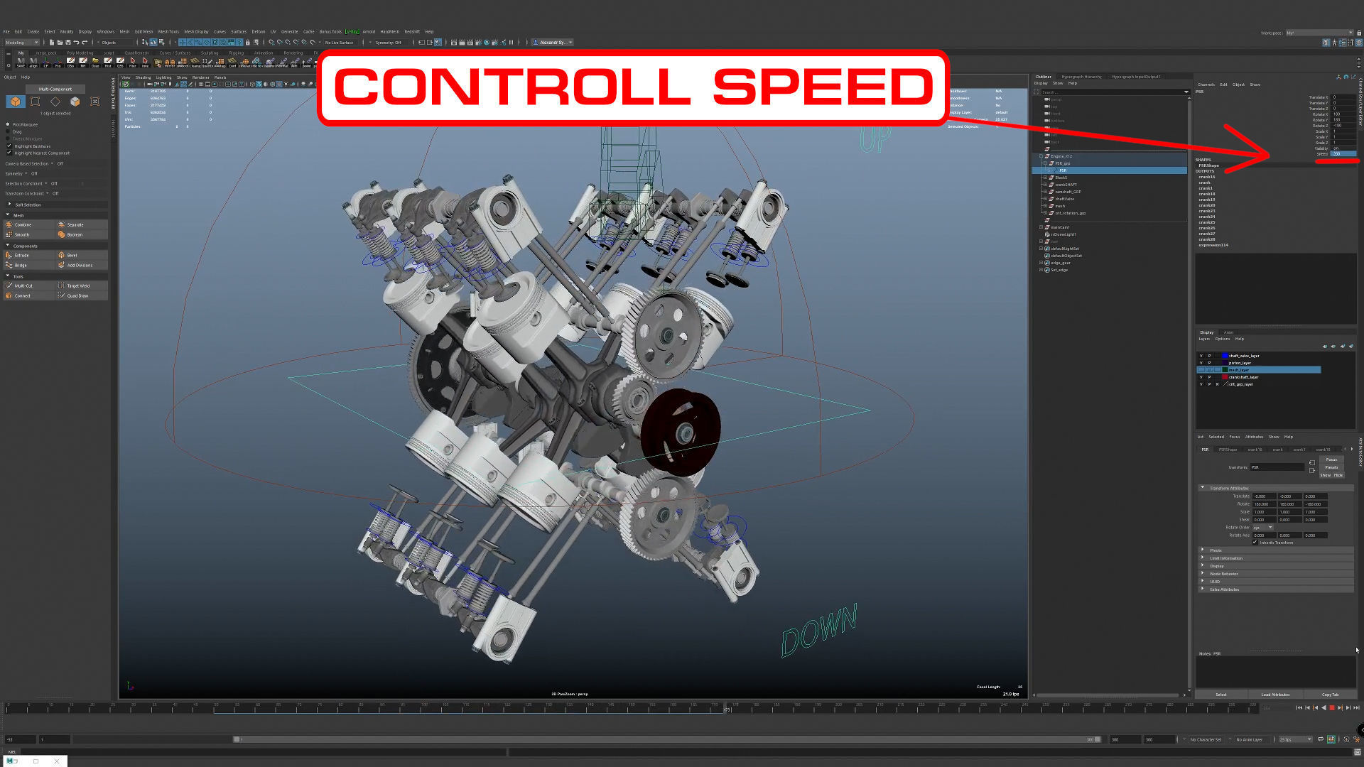 X12 Engine Working Animated 3D model_36