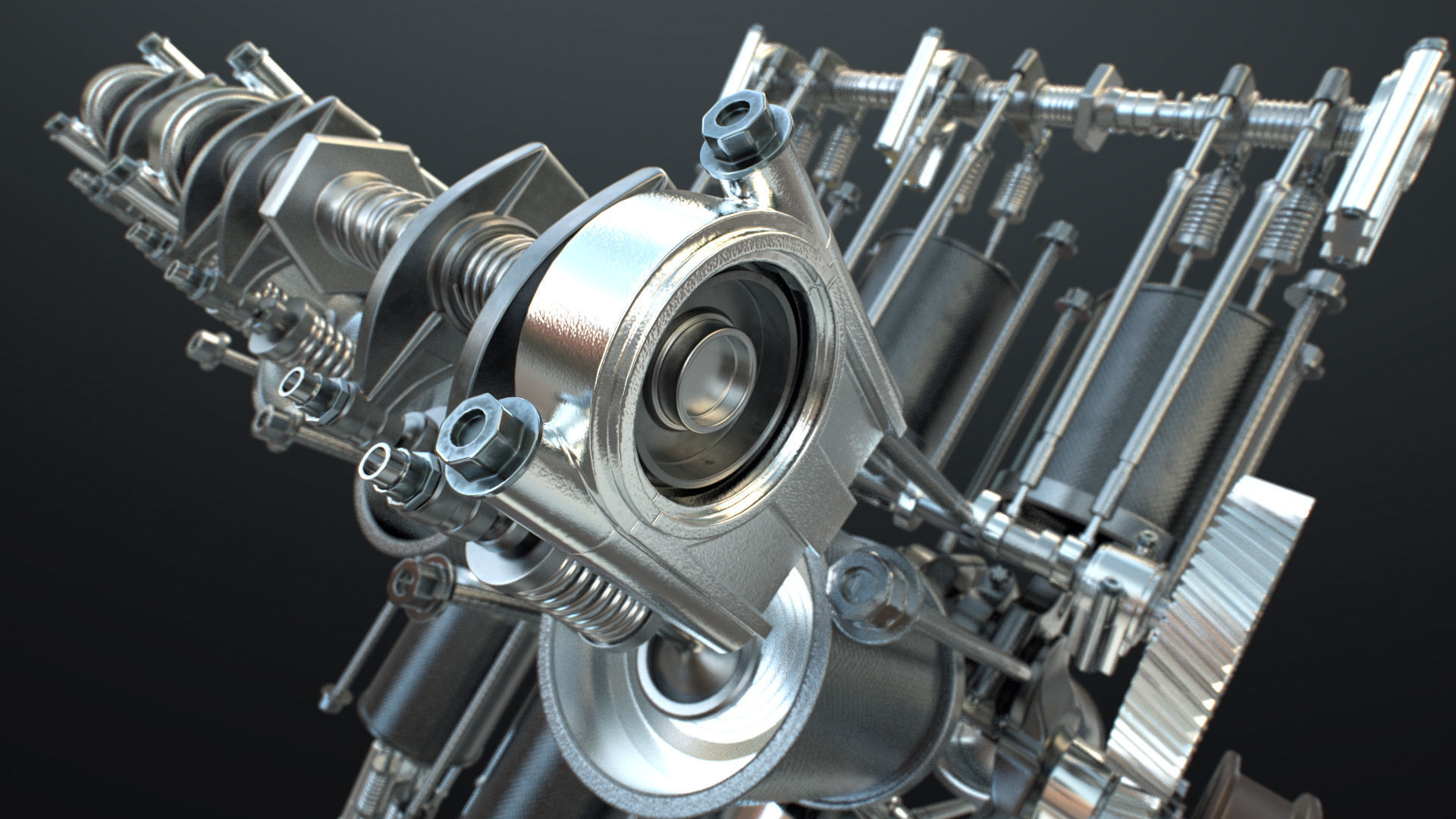 X12 Engine Working Animated 3D model_22