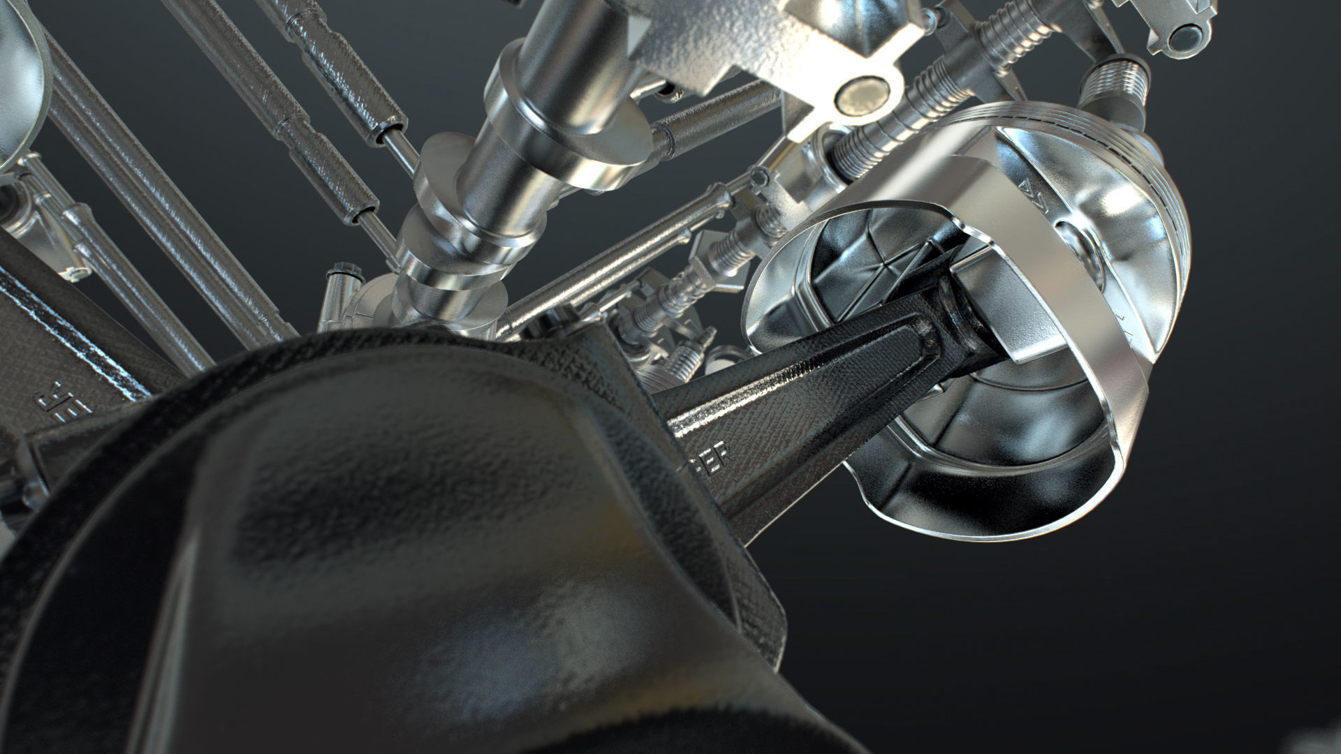 X12 Engine Working Animated 3D model_24