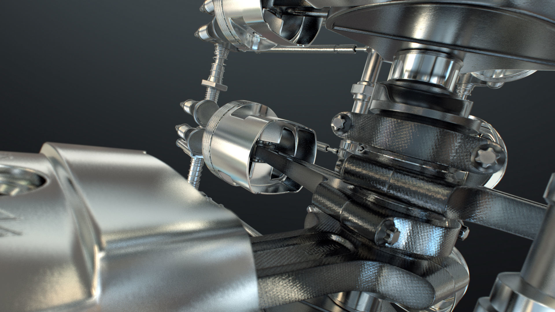 X12 Engine Working Animated 3D model_30