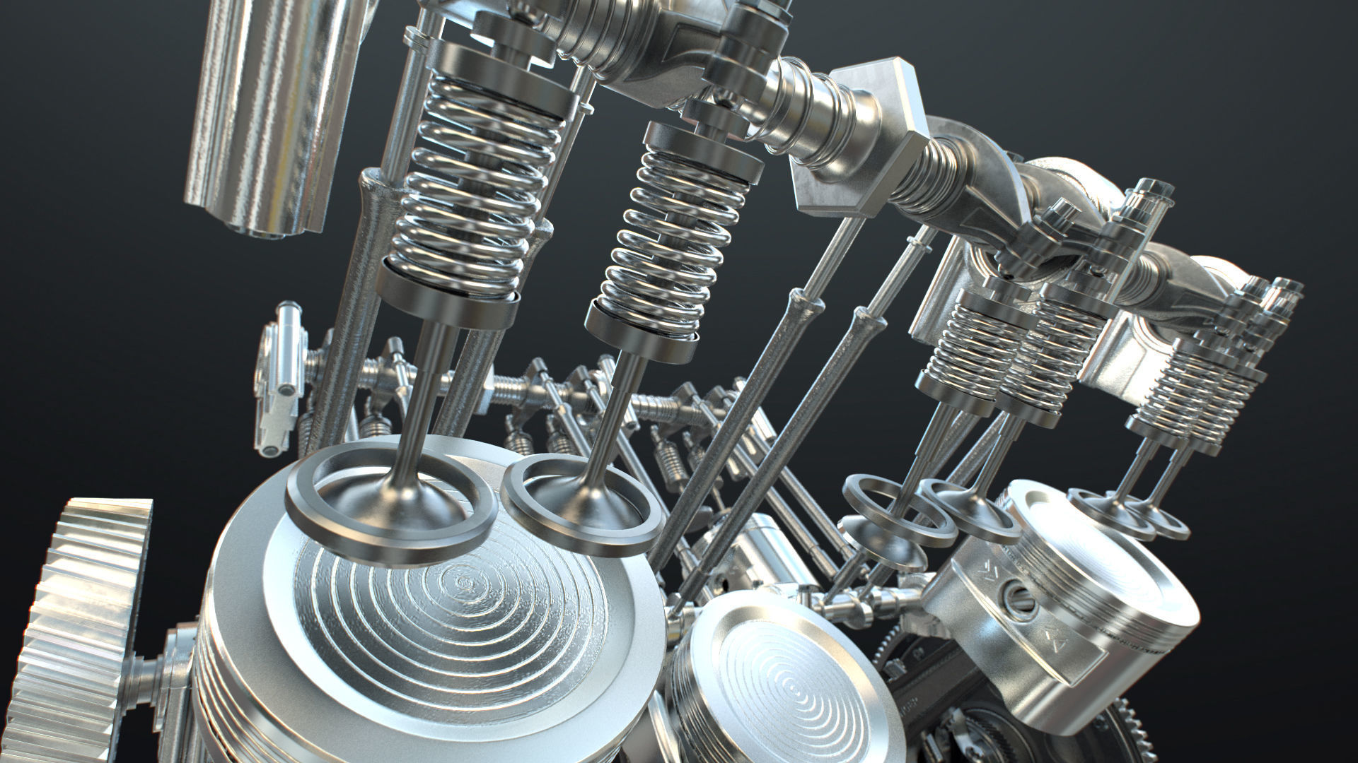 X12 Engine Working Animated 3D model_23
